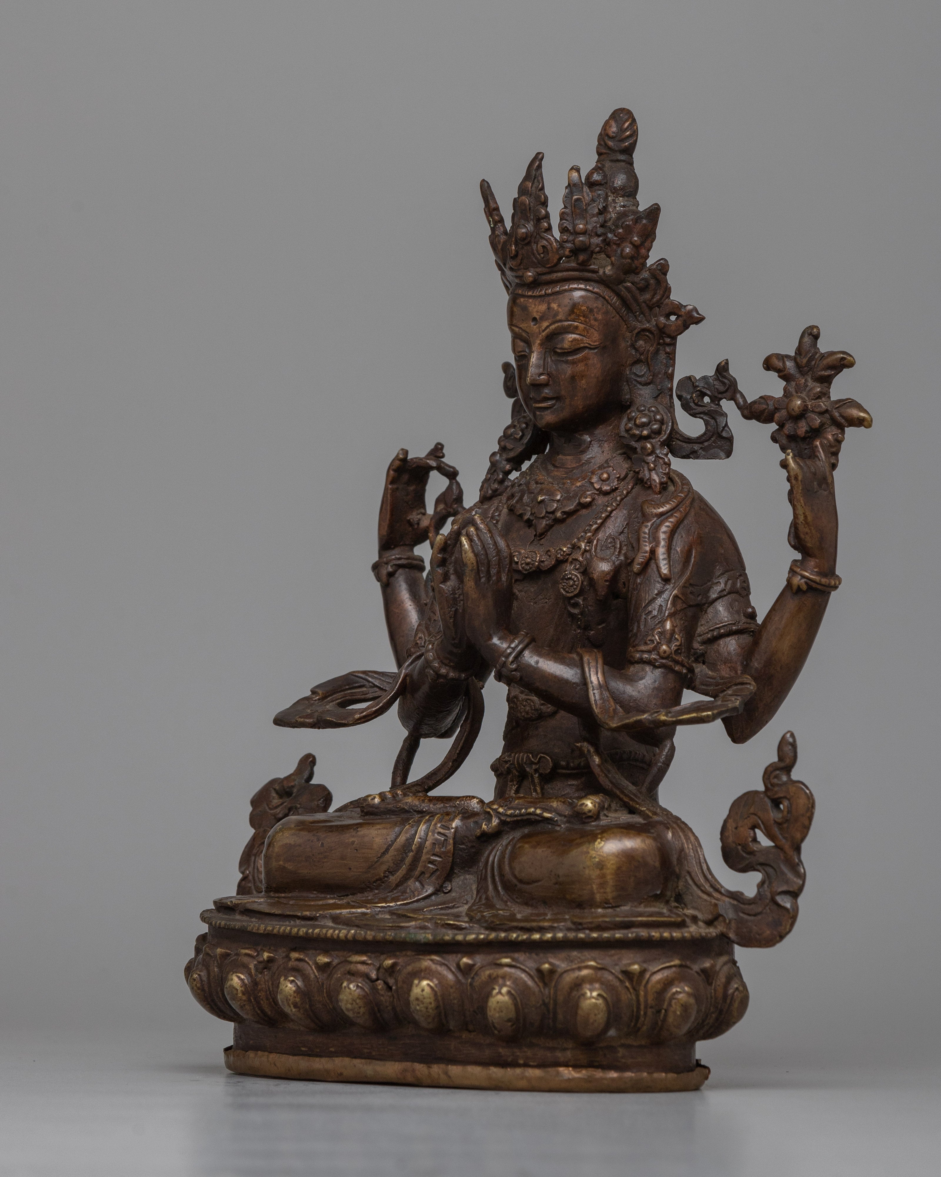 Antique Chenrezig Buddha Statue | Crafted to Illuminate Your Space with Compassion