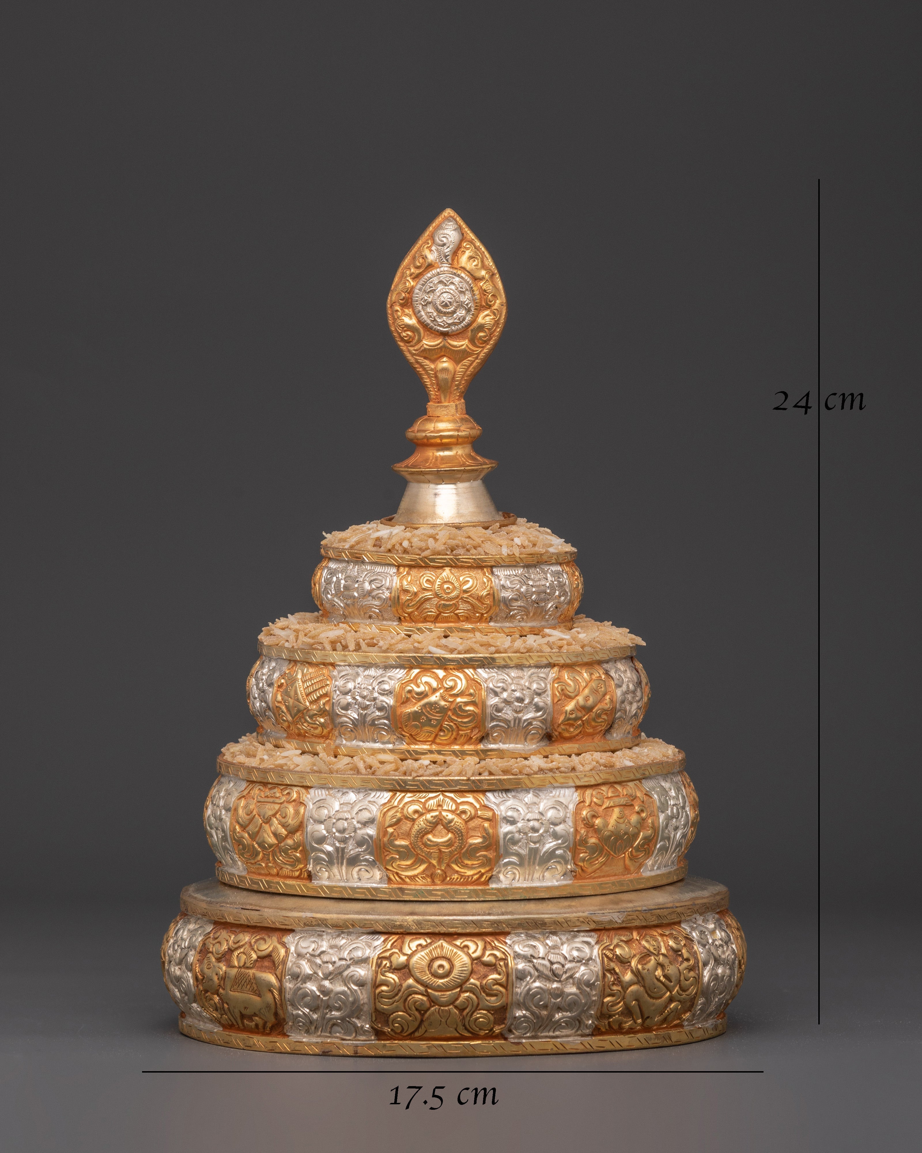 Tibetan Copper Mandala Offering Set for Spiritual Rituals and Meditation