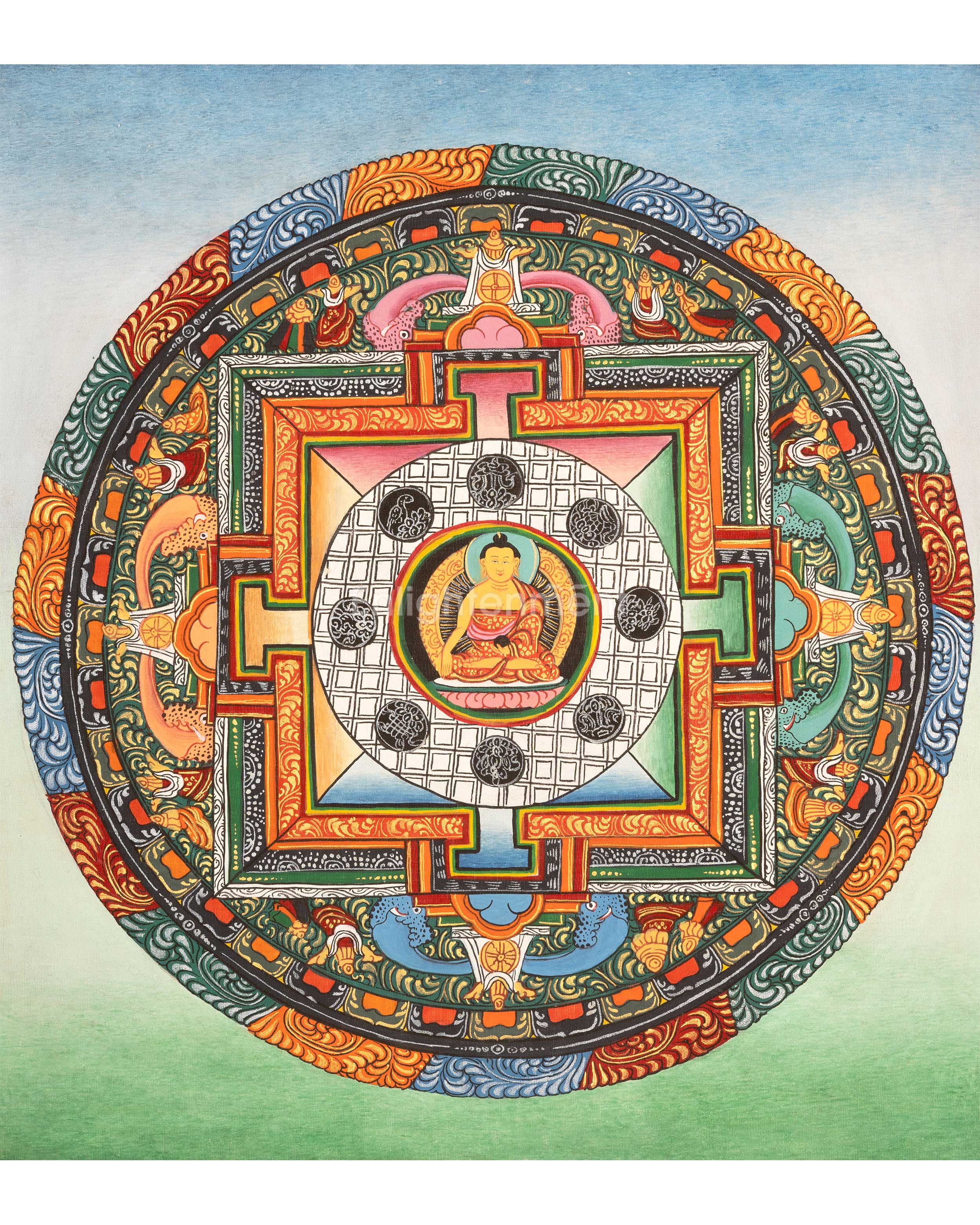 Shakyamuni Buddha Mandala | Hand-Painted Buddha Shakyamuni Thangka