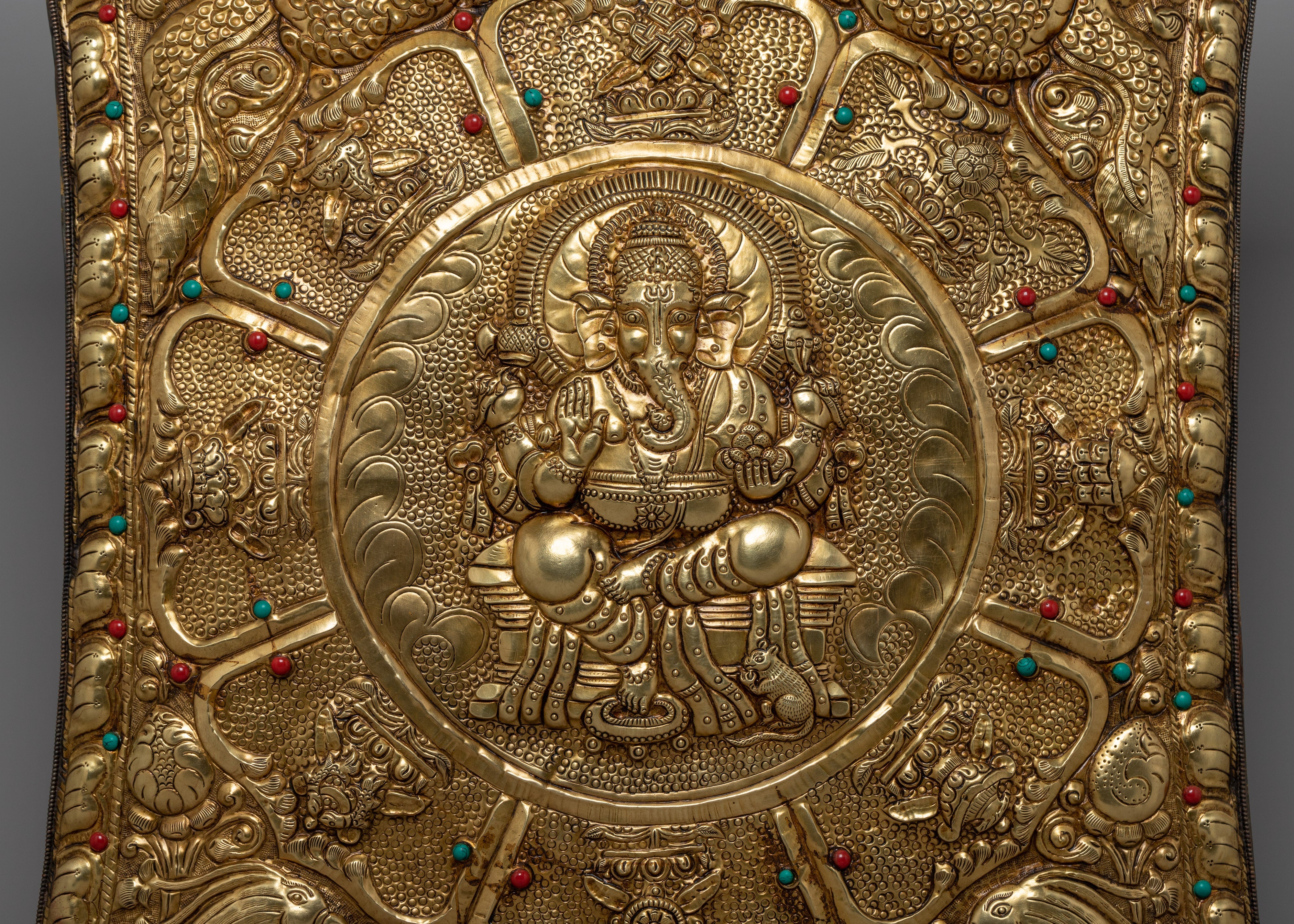 Ganesh Metal Thangka | Handcrafted Hindu Deity Art