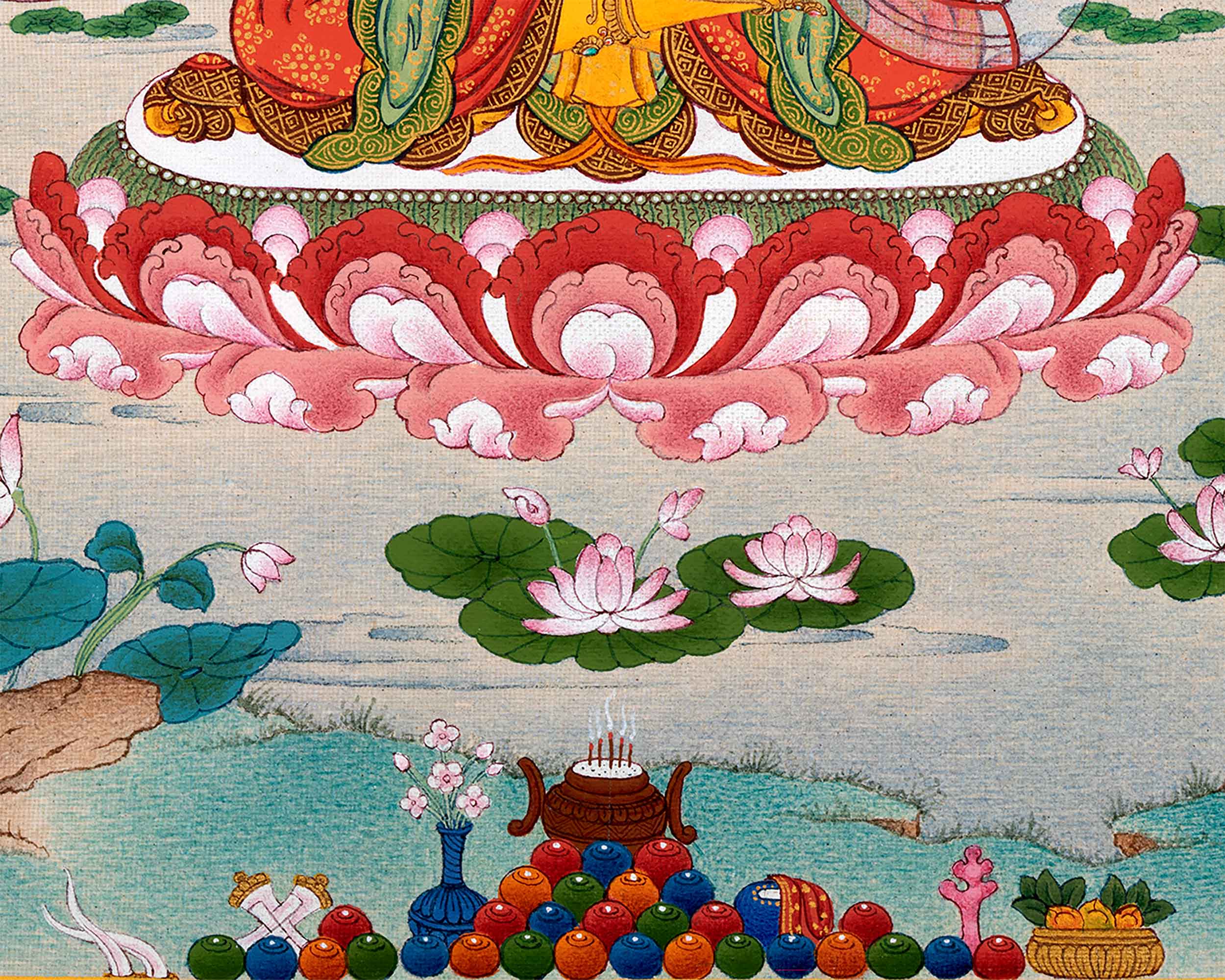 Tibetan Manjushri Thangka Painting | The Wisdom Deity Art for Spiritual Enlightenment | Hand Painted Artwork