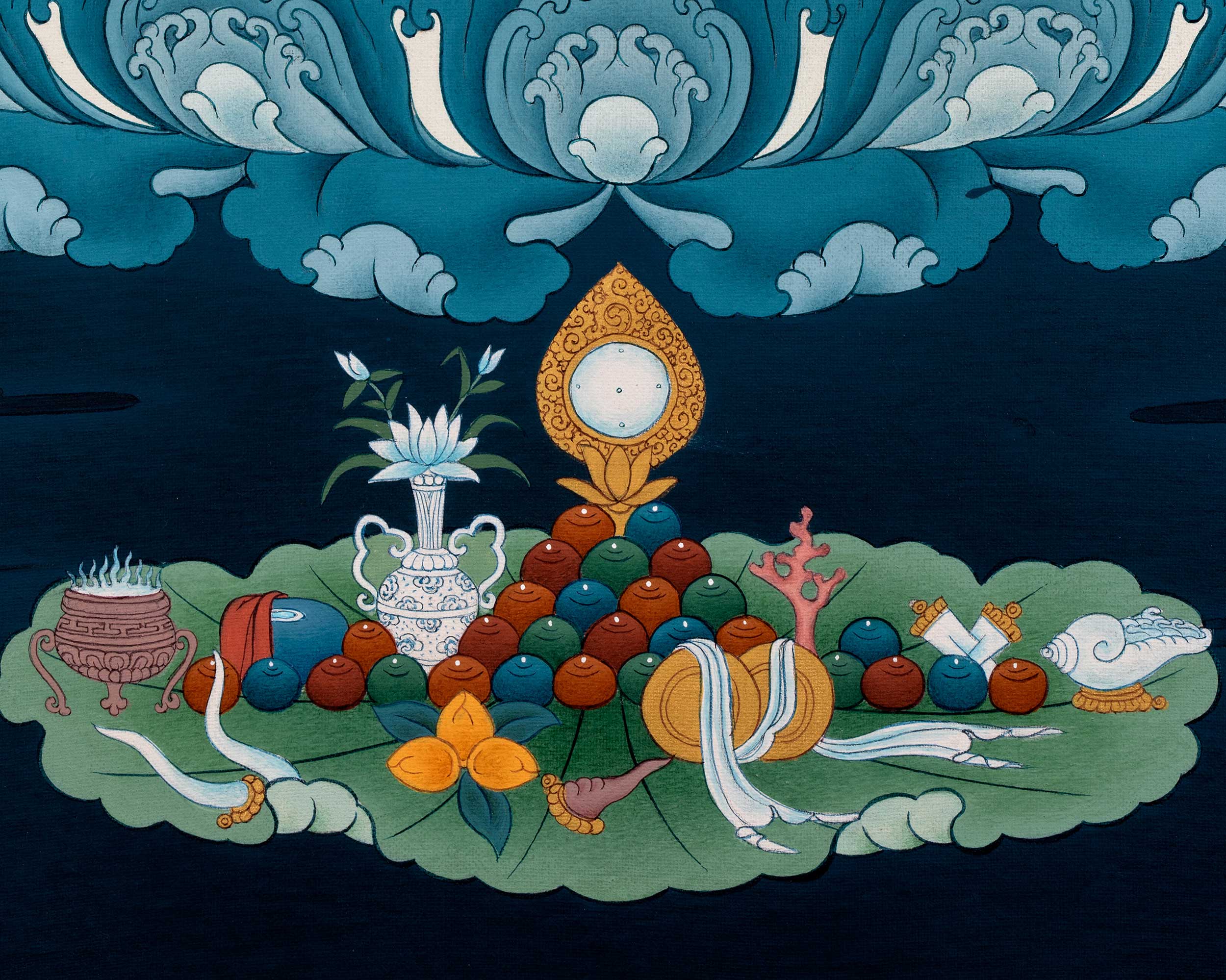 The Radiant Manjushri Thangka Print | The Bodhisattva of Wisdom Canvas Print