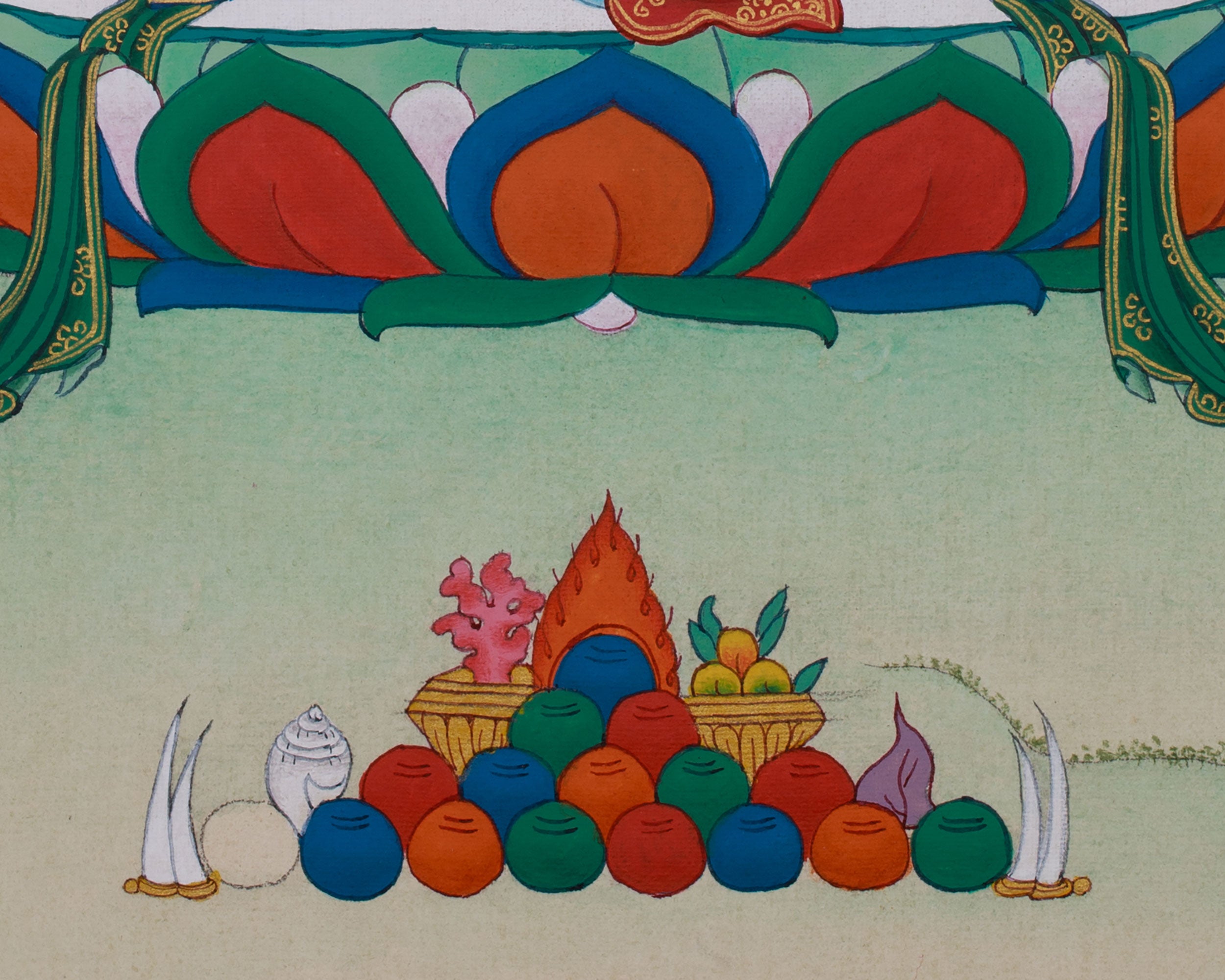 Original Tibetan White Tara Painting | Female Bodhisattva of Healing