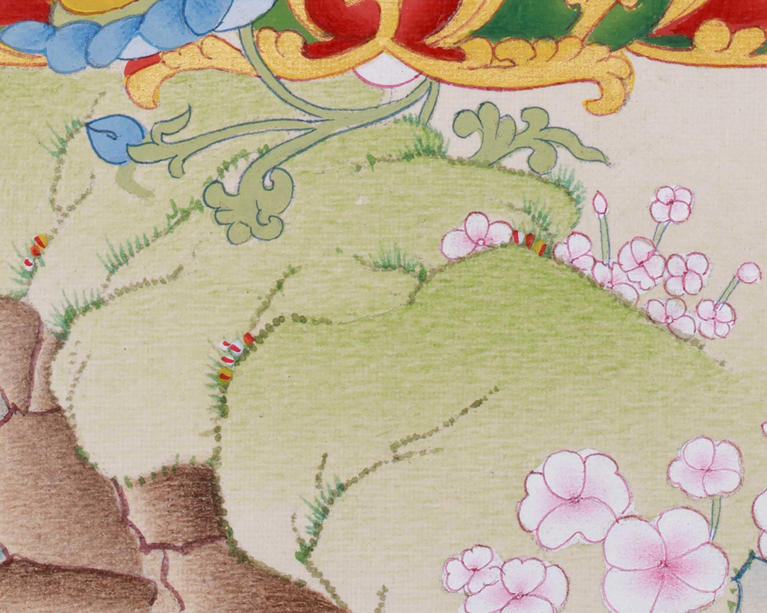Hand-Painted Buddhist Goddess Green Tara Painting | Compassionate Protector