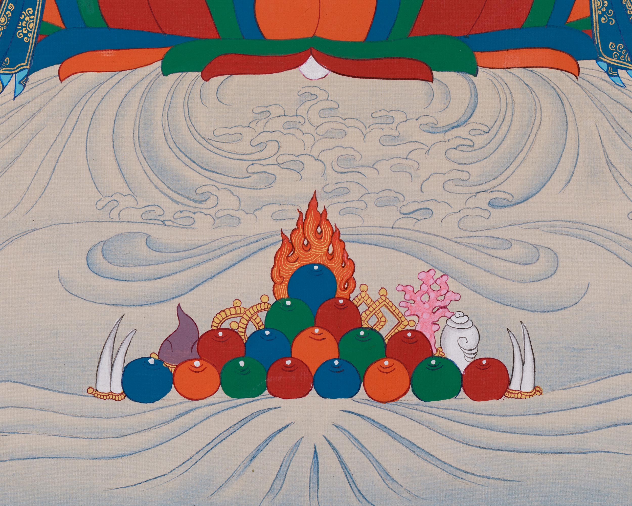 Handmade Bodhisattva Manjushri Thangka | Buddha of Knowledge and Wisdom