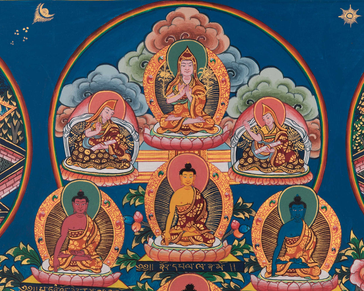 Tibetan 35 Buddhas Thangka | Hand-Painted Himalayan Buddhist Art