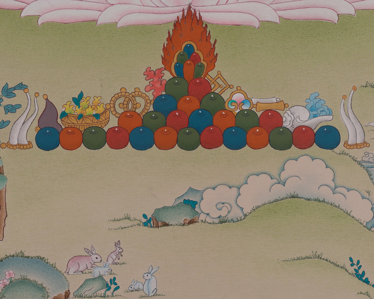 Chenrezig Sacred Thangka Art | Avalokiteshvara Art | Compassion Buddha