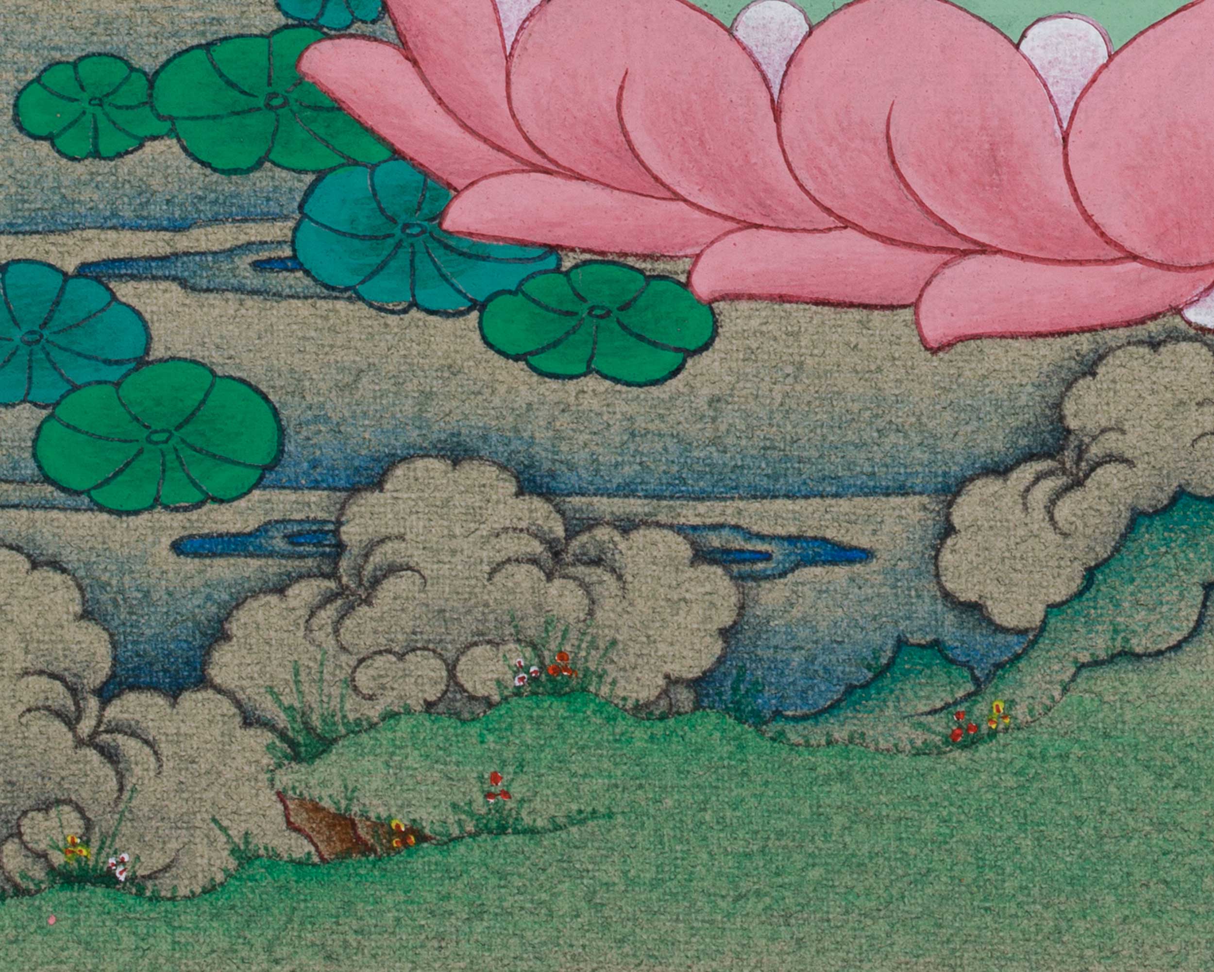 6.5 Inch Tibetan Amitabha Buddha Painting | Buddha of Limitless Light and Serenity