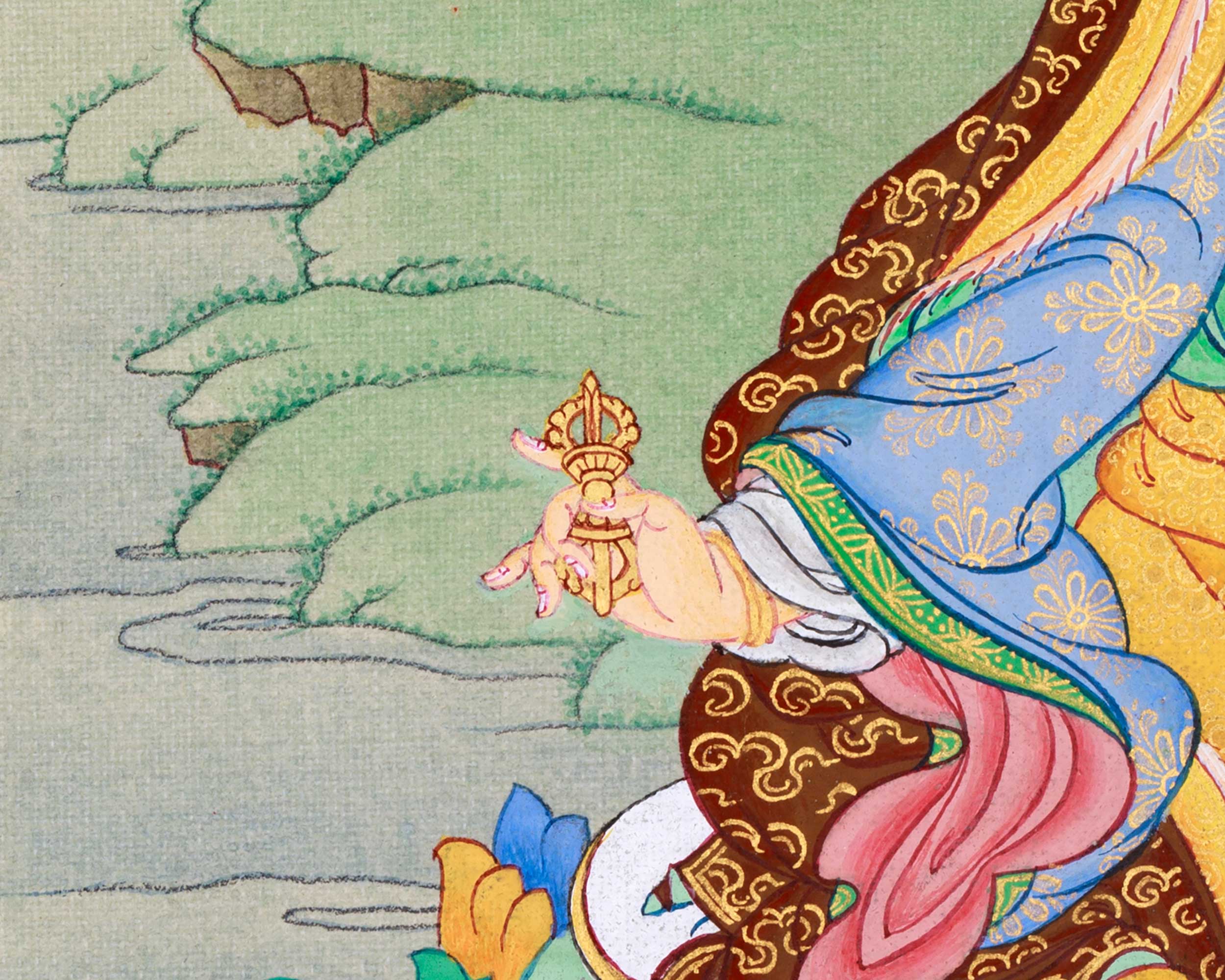 Perfectly Sized Padmasambhava Thangka | 9 Inched