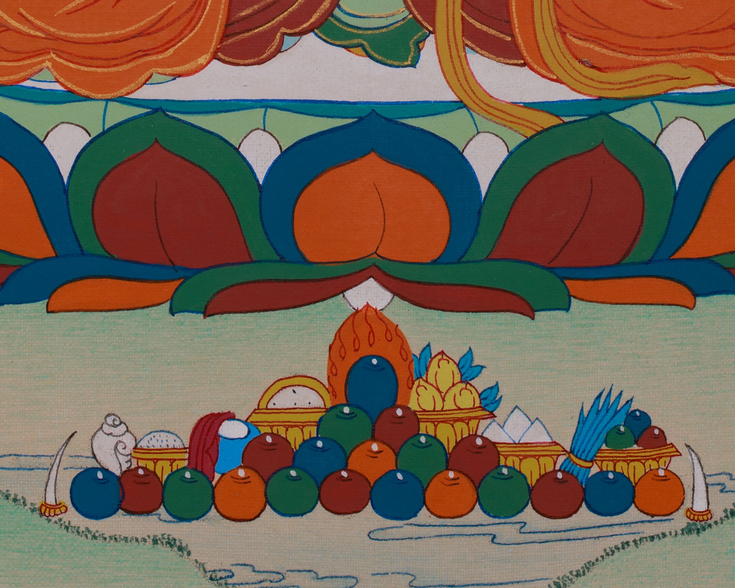 Tibetan Dorje Sempa Thangka | Vajrayana Deity for Cleansing Negative Karma | Brocade Mounted