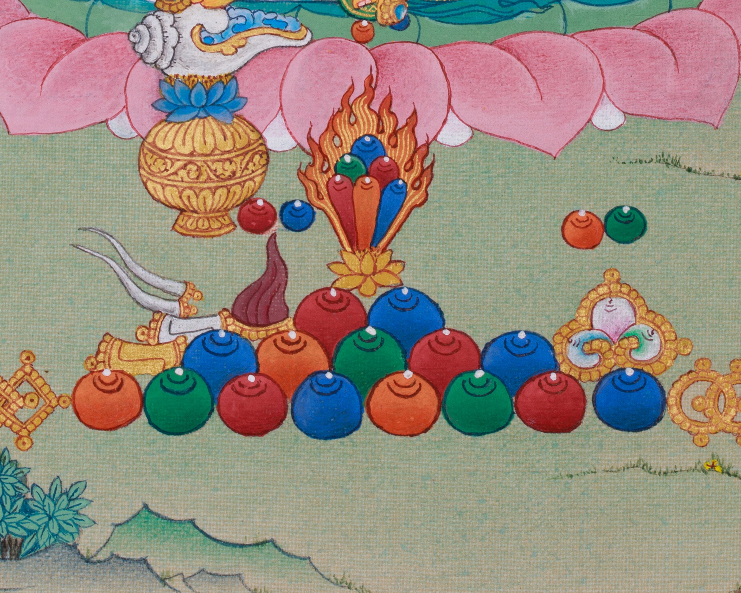 Mini Yellow Dzambhala | Tibetan Buddhist Prosperity Art