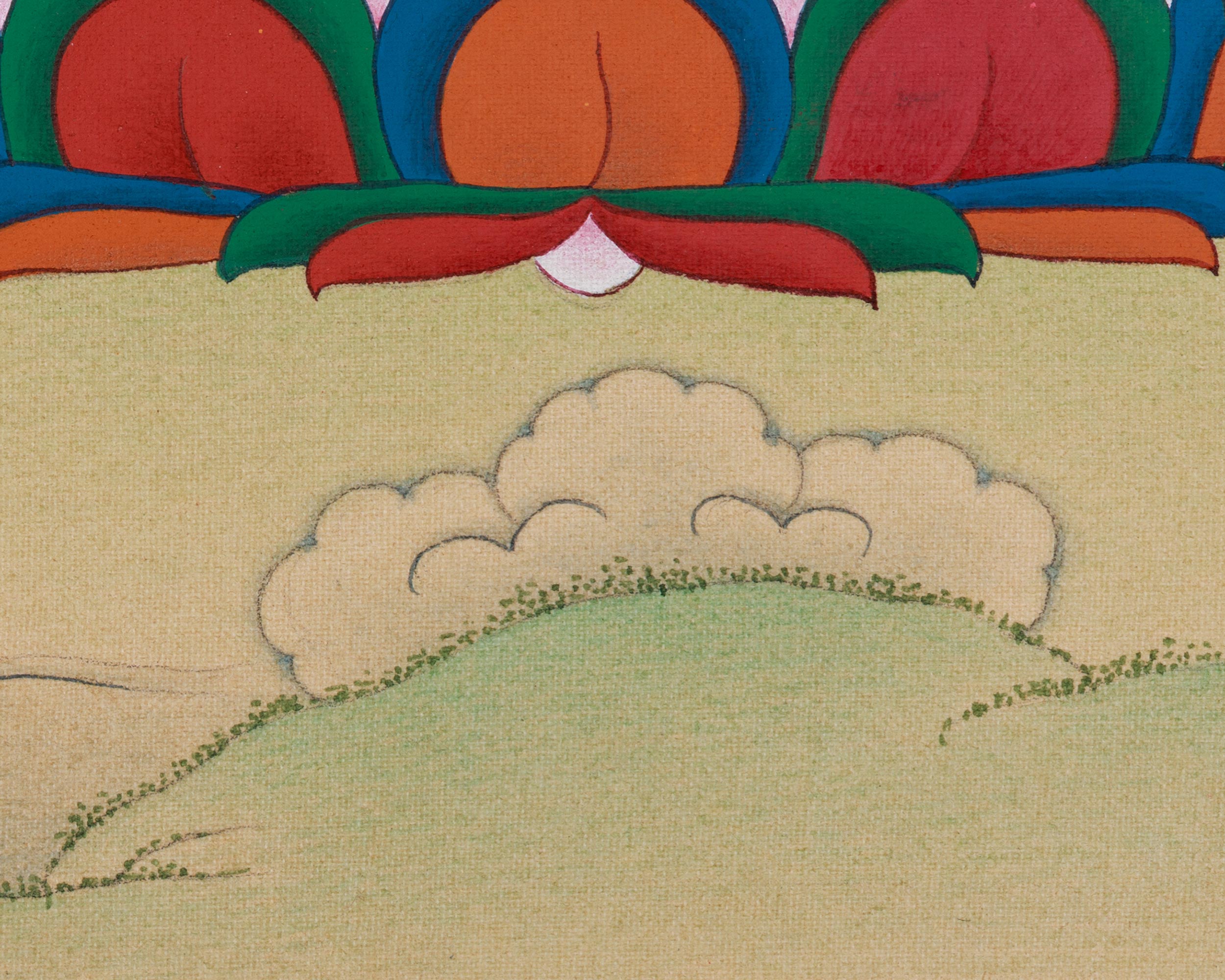 Traditional Bodhisattva, Manjushri Thangka | Tibetan Buddha of Wisdom