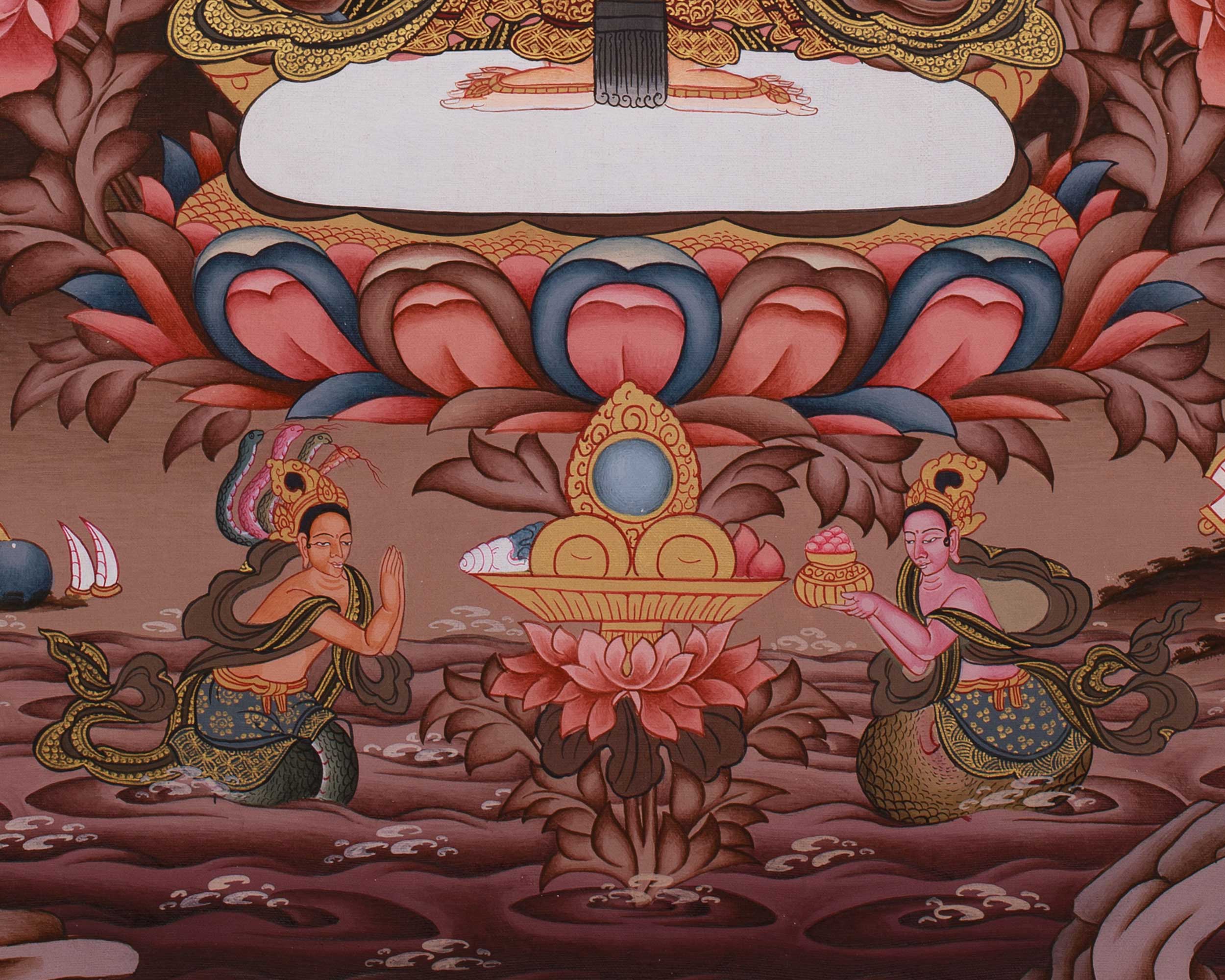1000 Armed Chenrezig With Amitabha Thangka | Bodhisattva of Compassion
