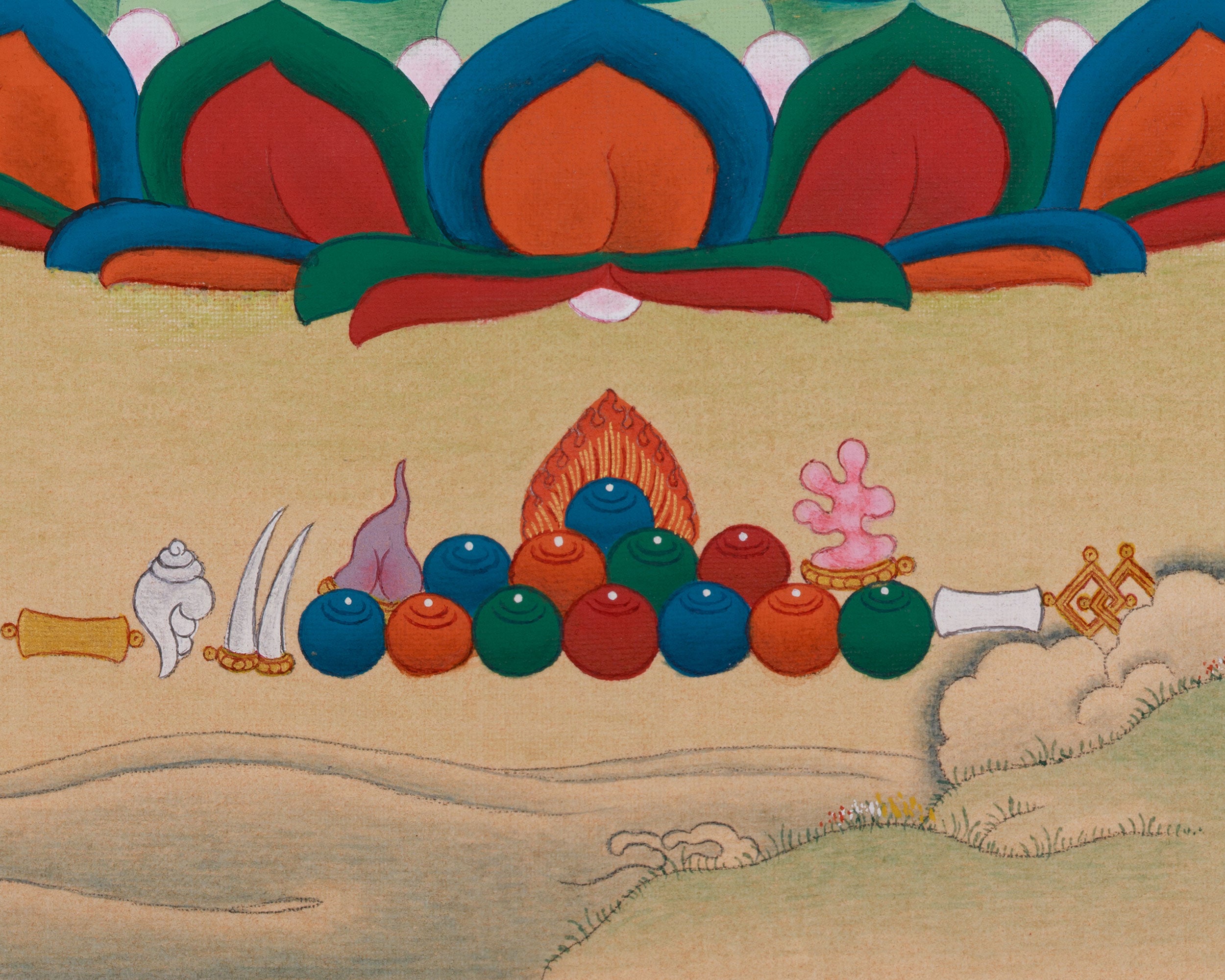 Blue Healing Buddha Thangka | The Medicine Buddha Artwork