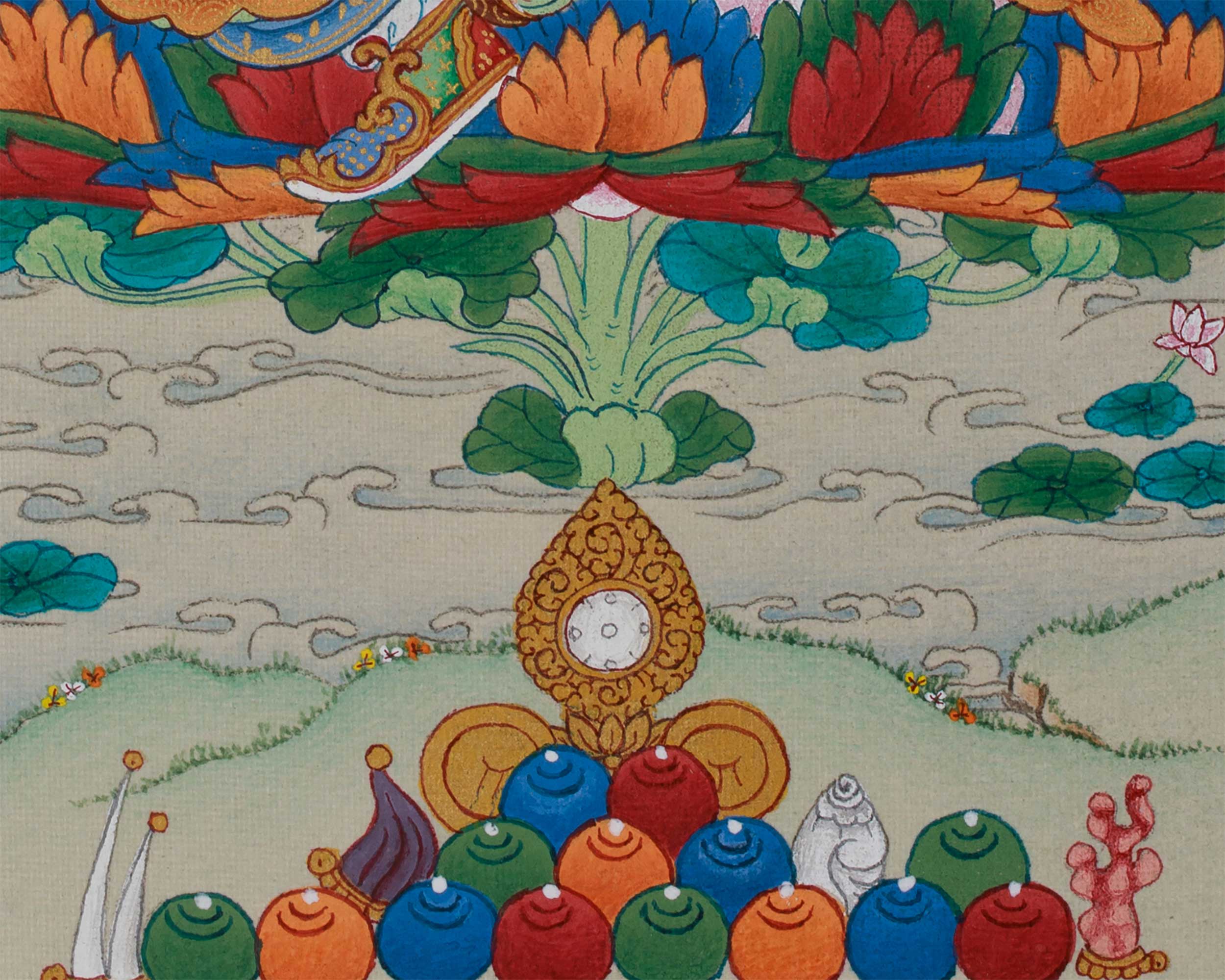 Himalayan Art of Guru Rinpoche | Compact Tibetan Thangka