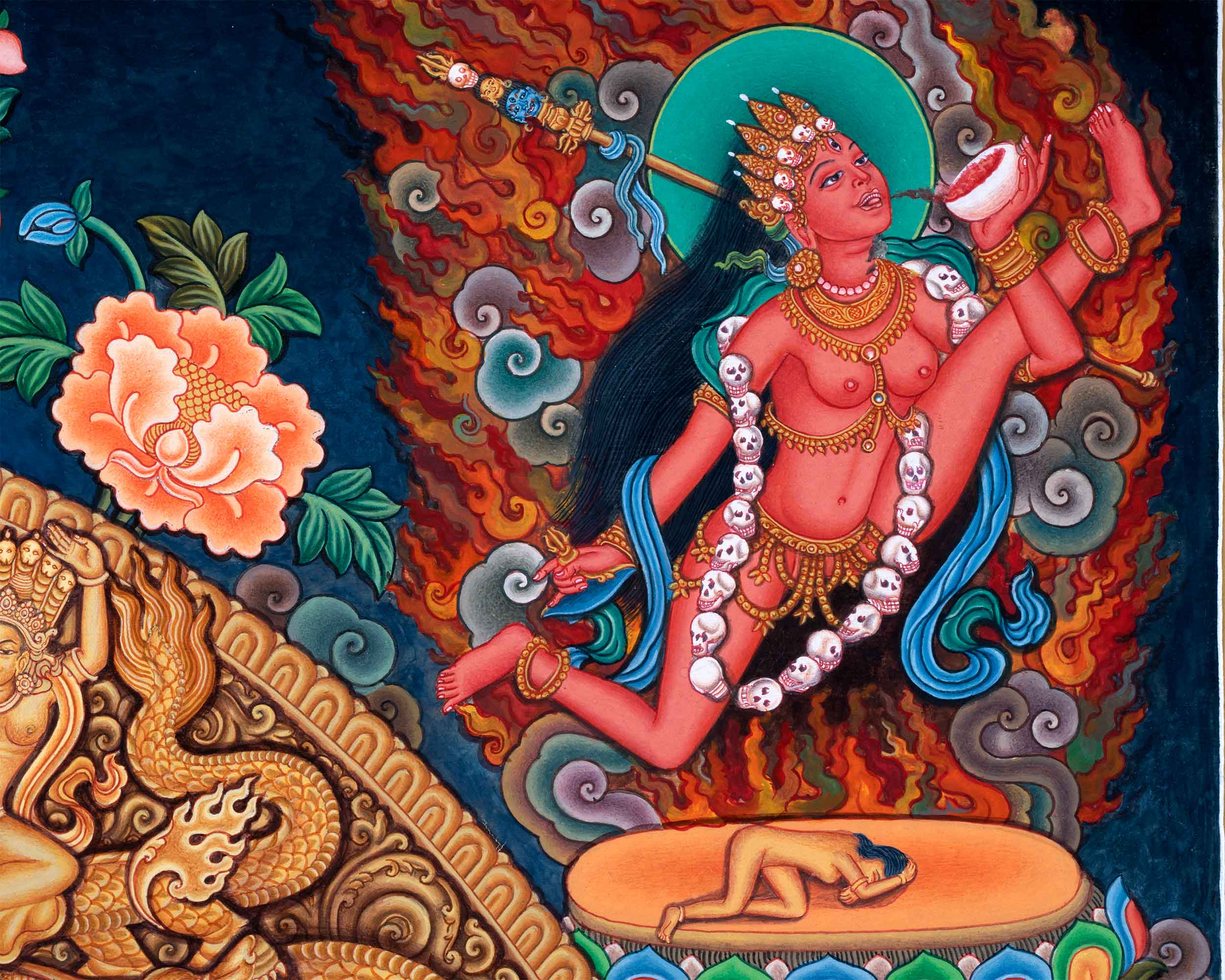 Sacred Presence Dakini Thangka Print | Beautiful Wall Decor of Dakini | Traditional Artwork