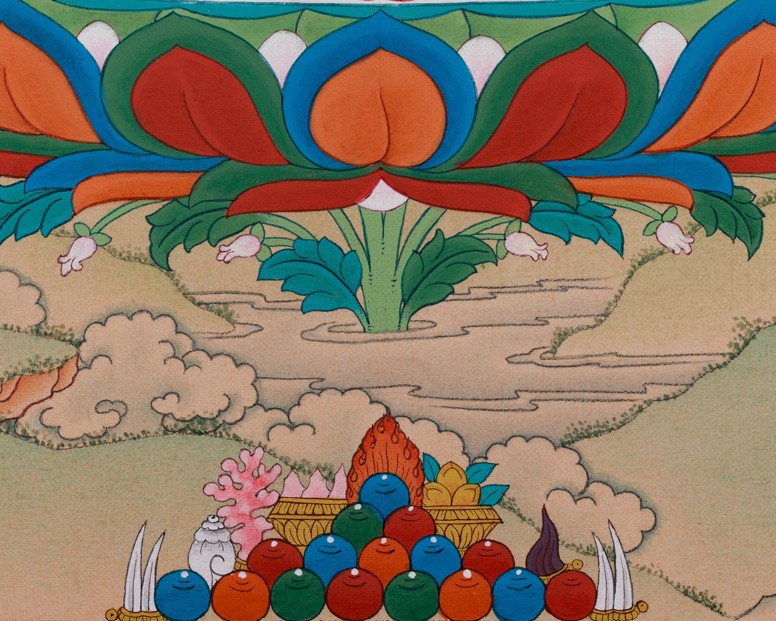 Tibetan Blue Bhaisajyaguru Thangka | Medicine Buddha For Healing