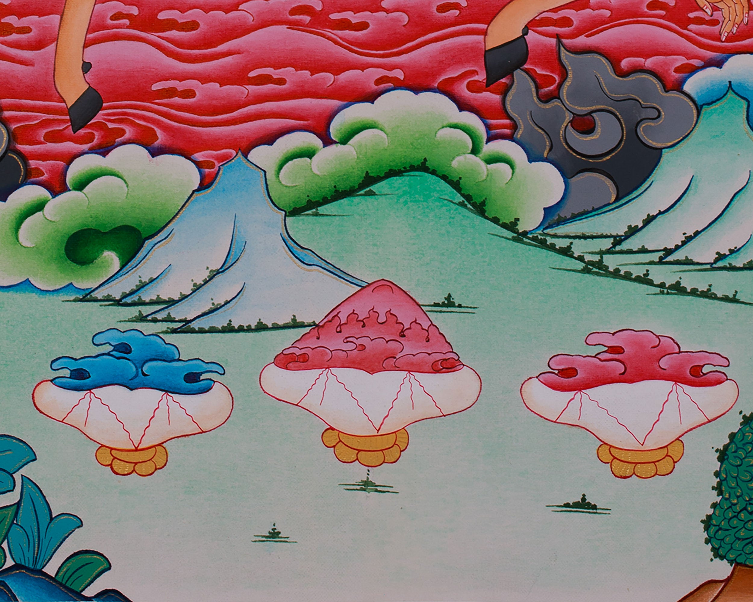 Hand-Painted Goddess Palden Lhamo Thangka | Wrathful Dharma Protector Deity