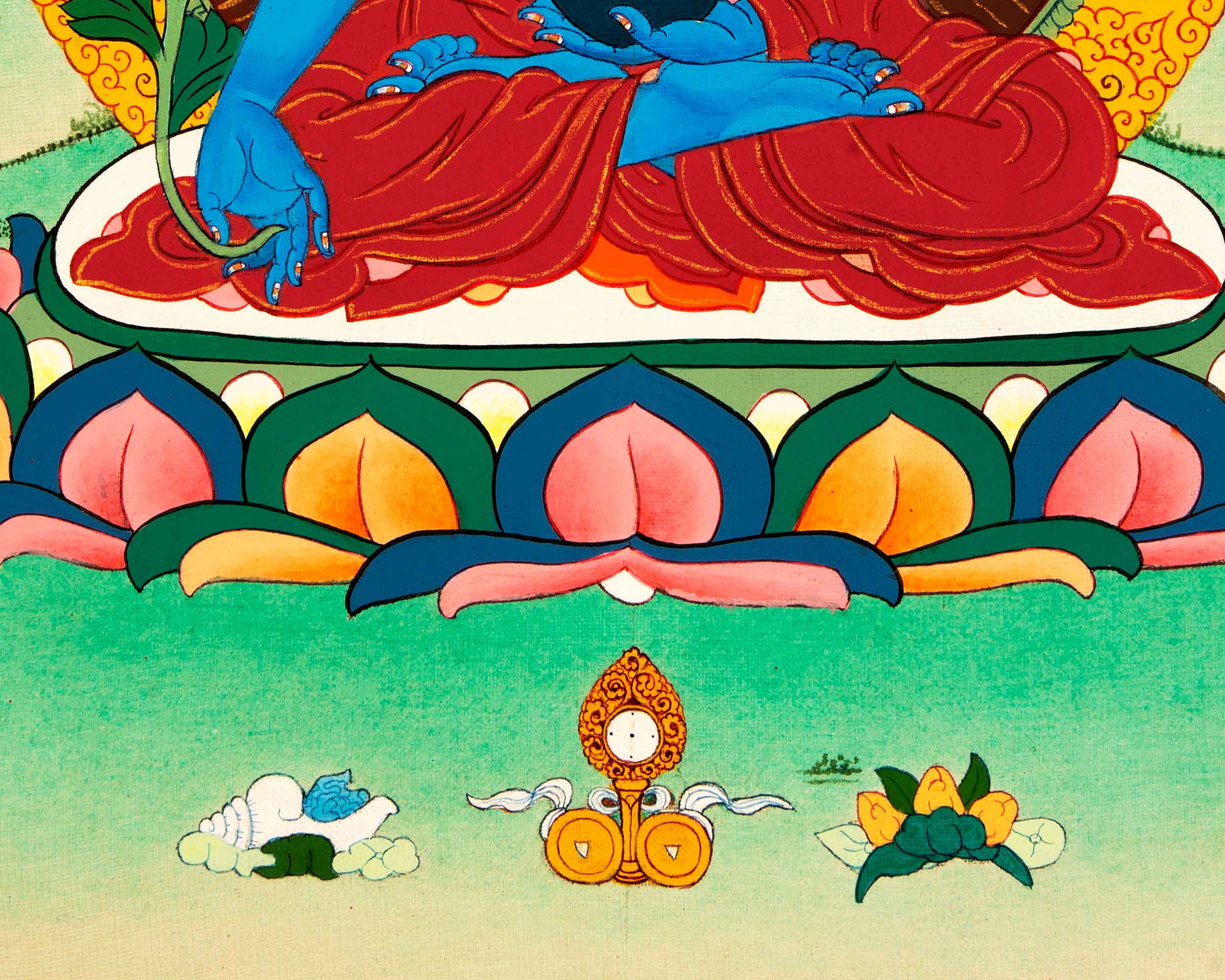 Discover The Enlightening Medicine Buddha Thangka | Handpainted Traditional Artwork