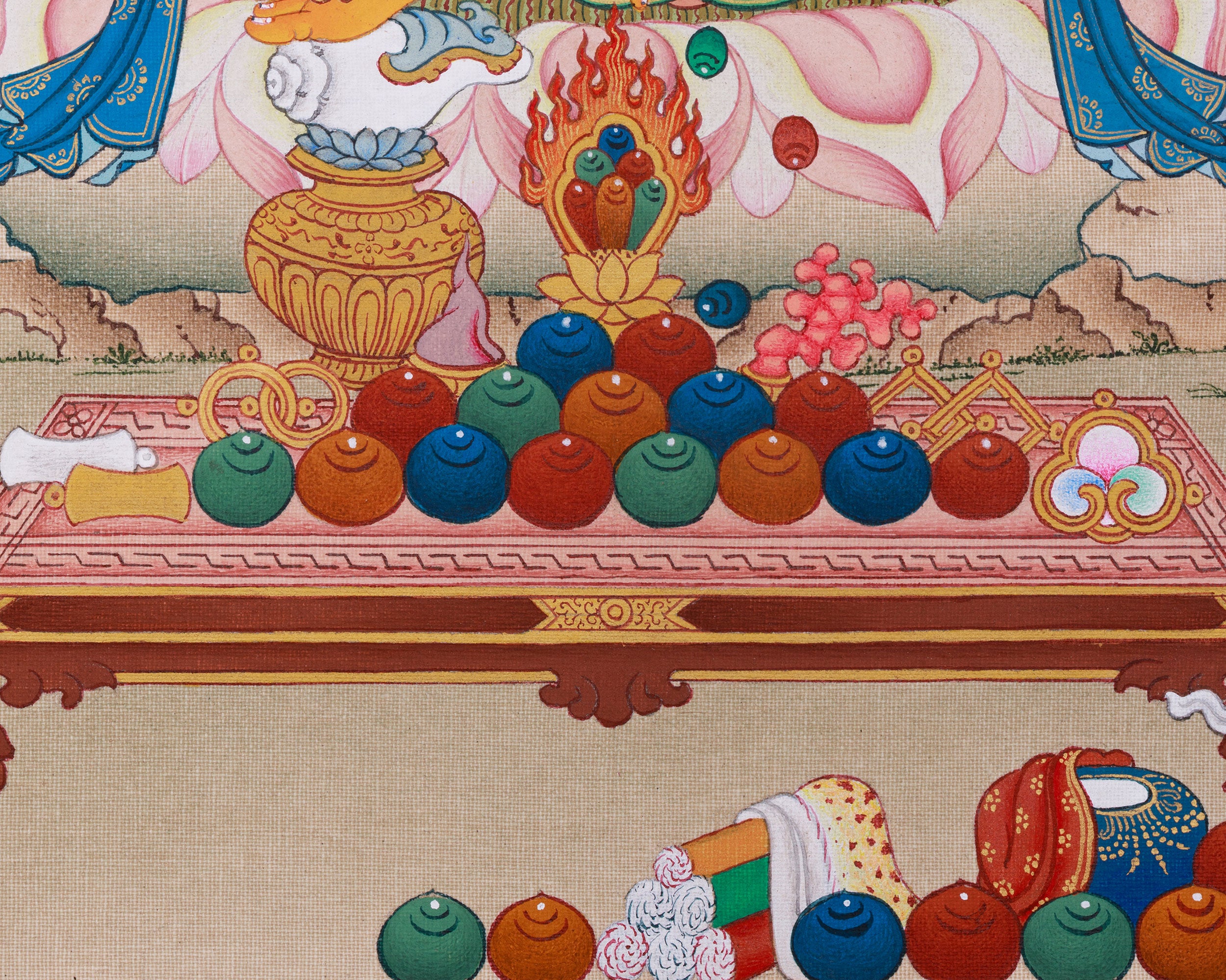 Traditional Thangka of Dzambhala | Buddha of Wealth And Prosperity