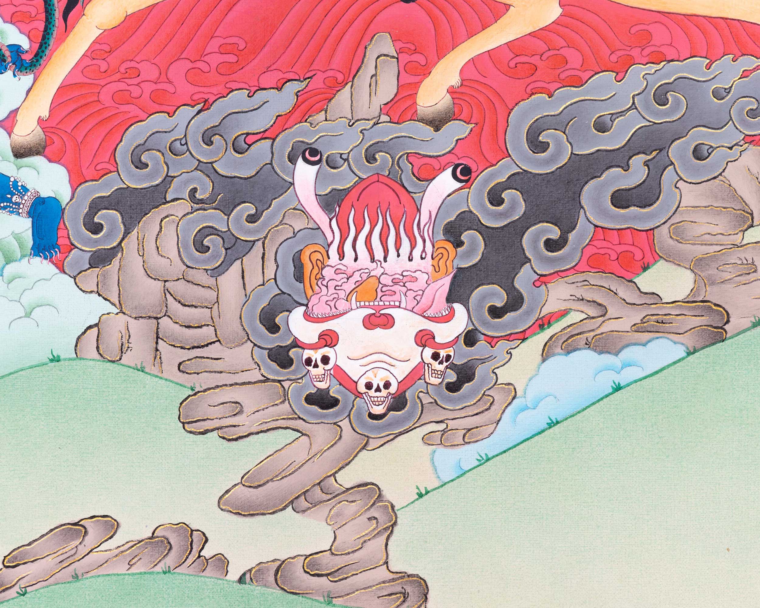 Palden Lhamo Prayer Thangka | Hand-Painted Buddhist Deity Painting