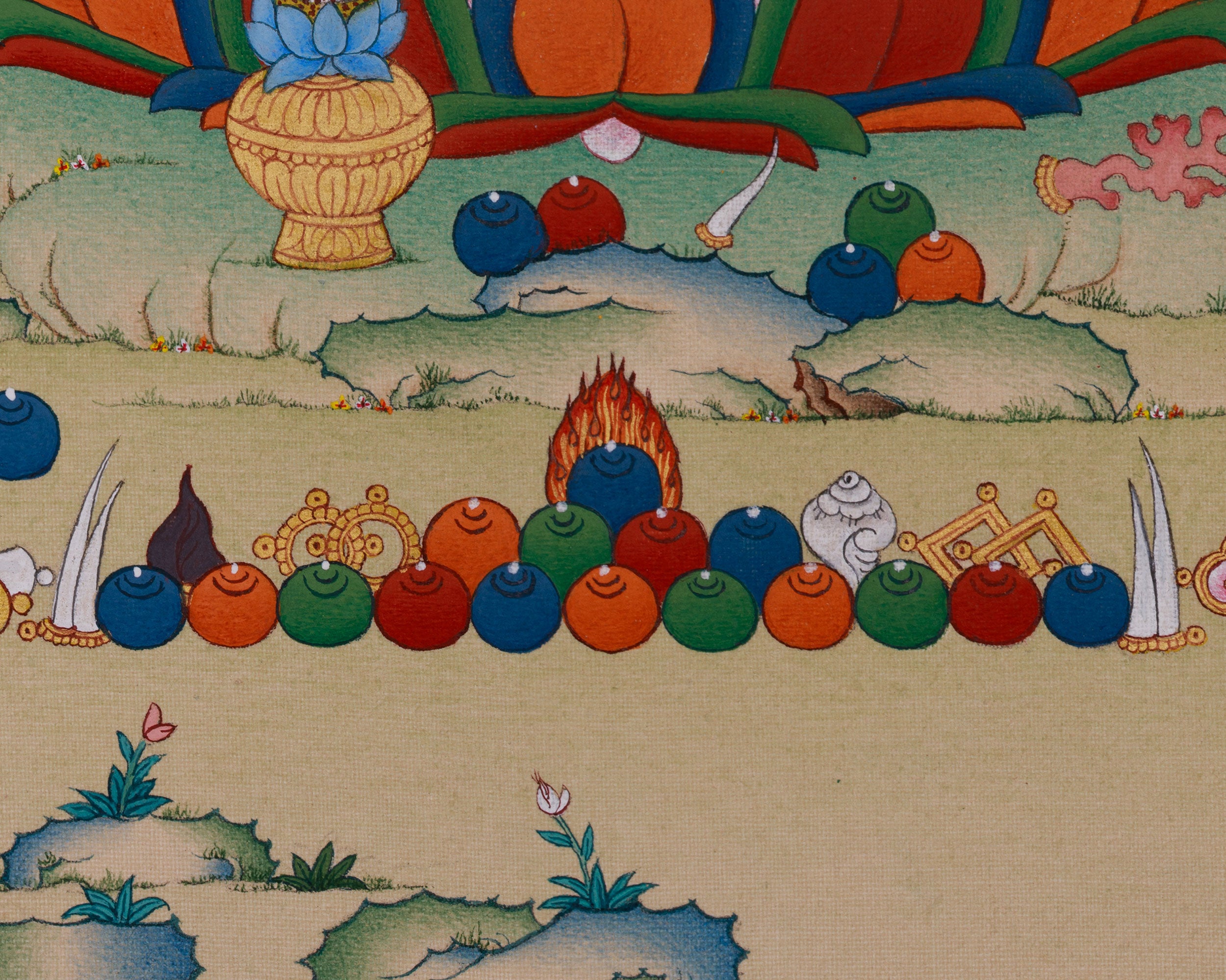 Powerful Wealth Deity, Jambhala | Thangka Painting for Prosperity