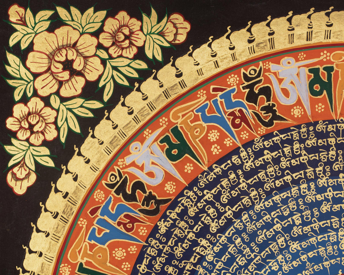 Treasure Vase Mantra Mandala | Sacred Art of Abundance and Auspicious Blessings