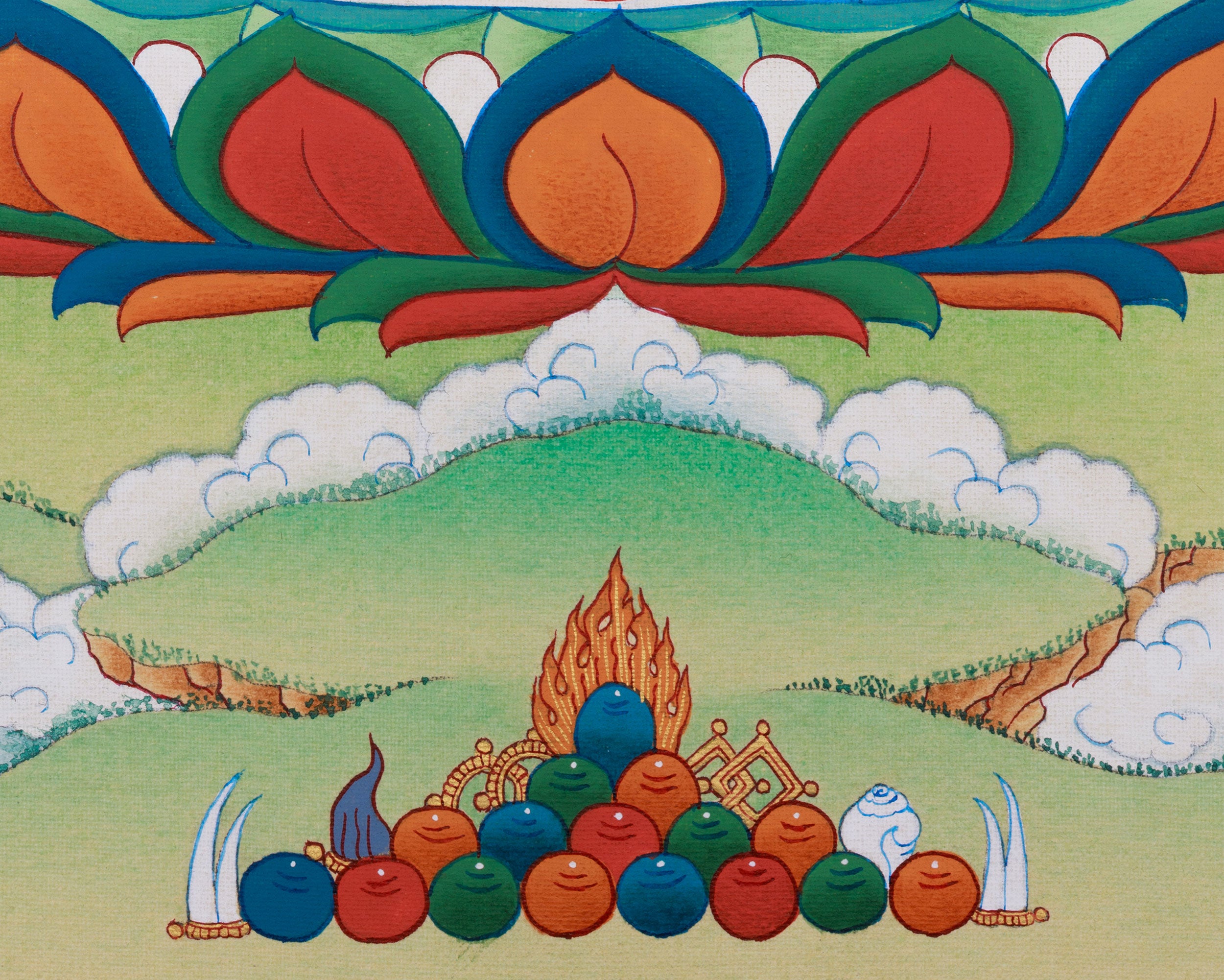 Radiant Red Buddha Amitayus Thangka | Enlightened One Bestowing Longevity & Peace