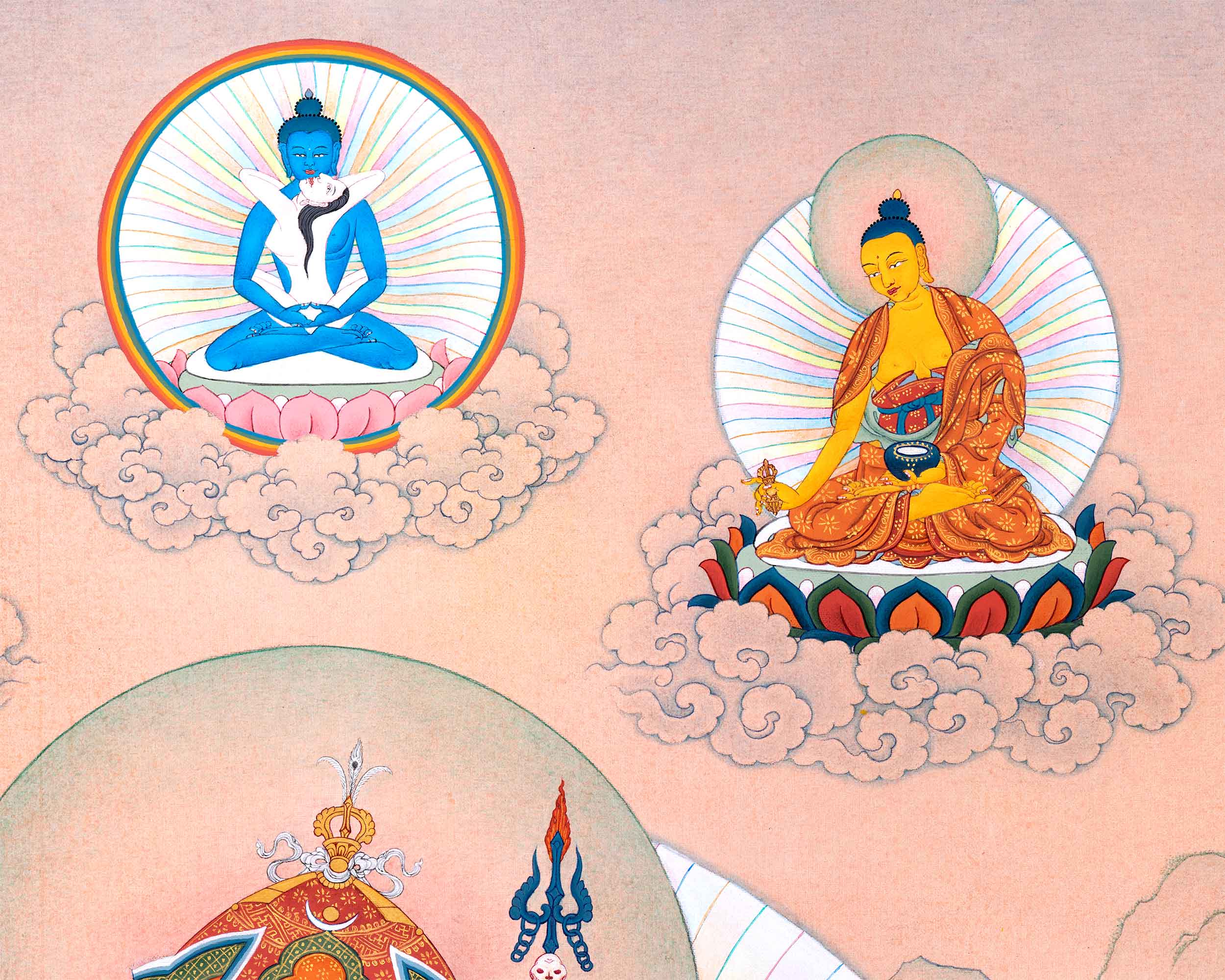 Guru Sangye Thangka | Hand Painted Art of Guru Rinpoche's Eight Manifestation | The Lotus Born