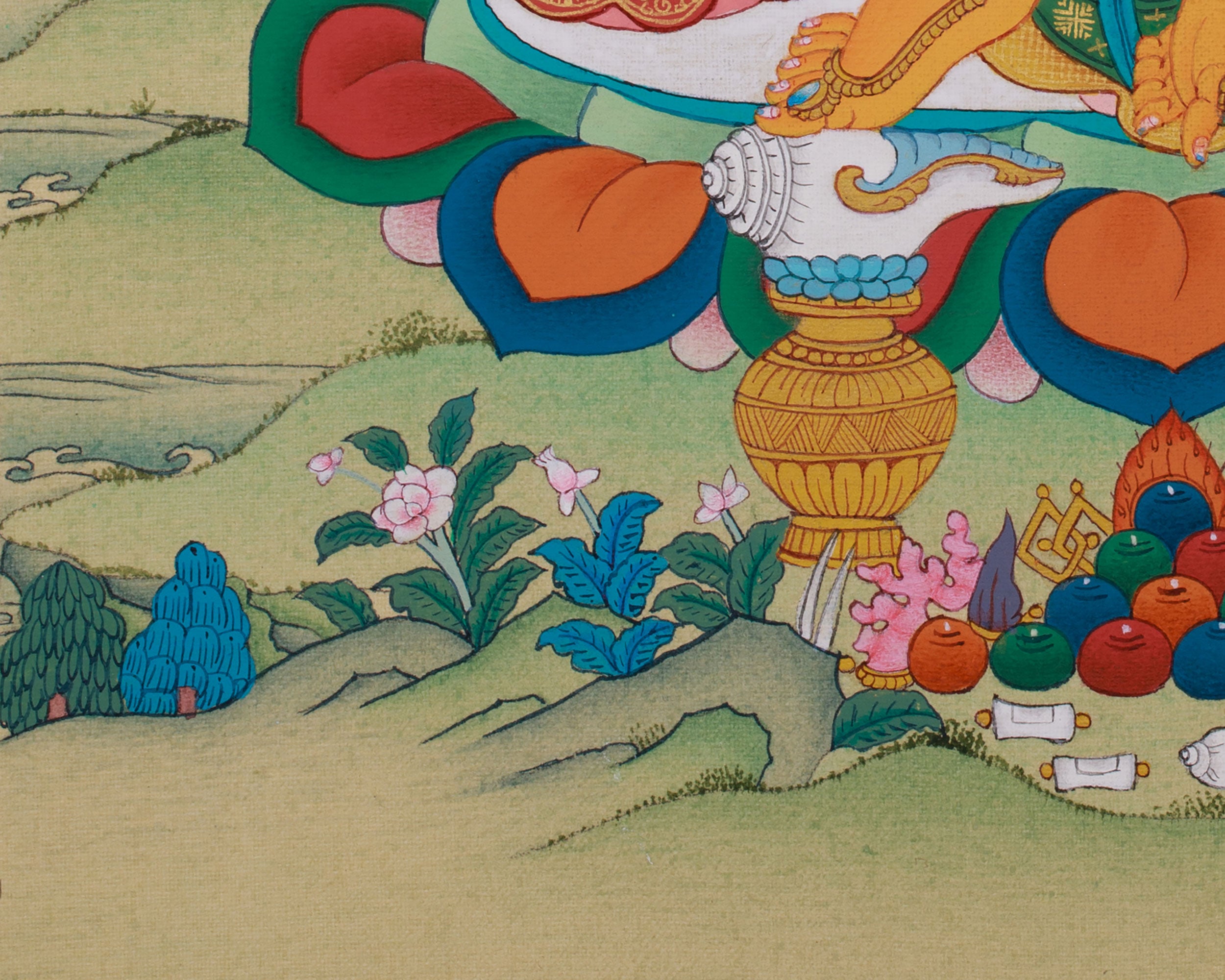 Sacred Thangka of Dzambhala | Buddha of Wealth and Prosperity