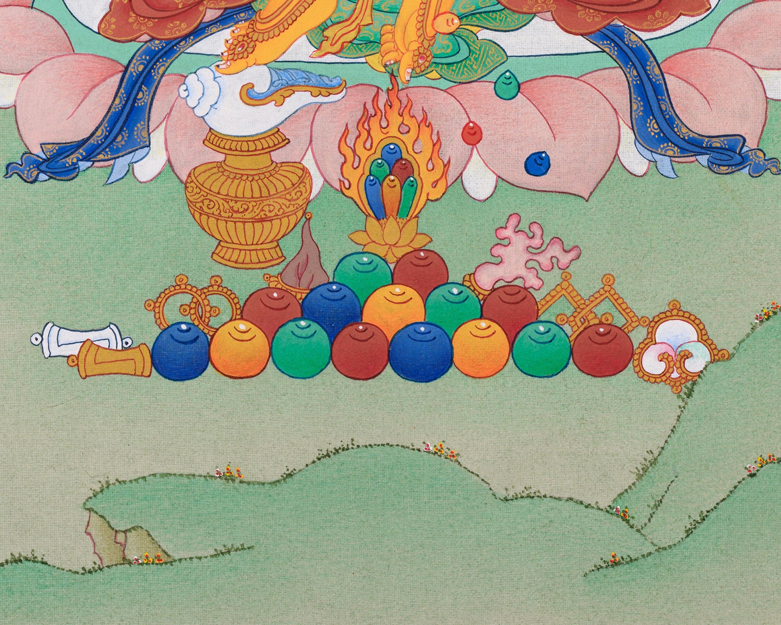 Jambhala Buddha Thangka | Tibetan Deity of Wealth, Prosperity & Abundance