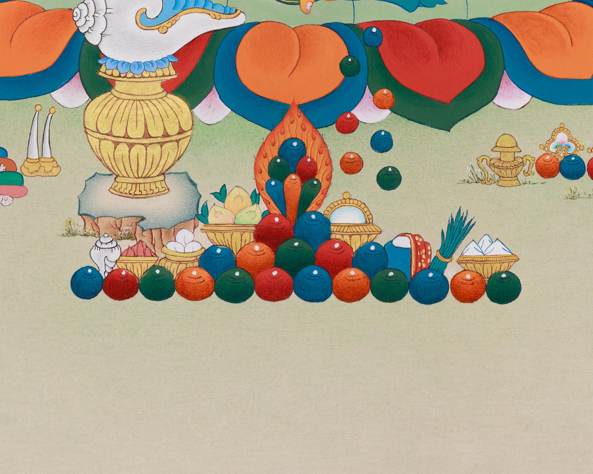 Hand-Painted Tibetan Wealth Deity, Dzambhala | Protector of Prosperity and Abundance