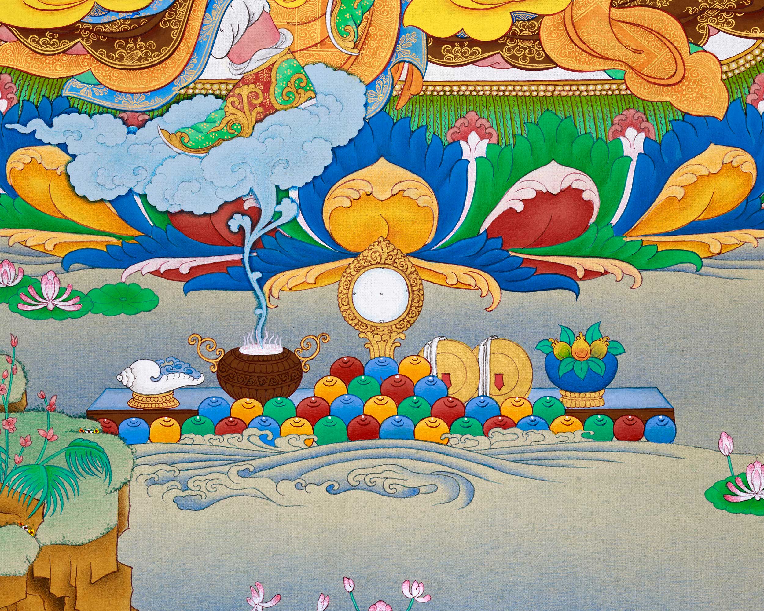 An Exclusive Padmasambhava Thangka| Lhasa's Stone Pigments