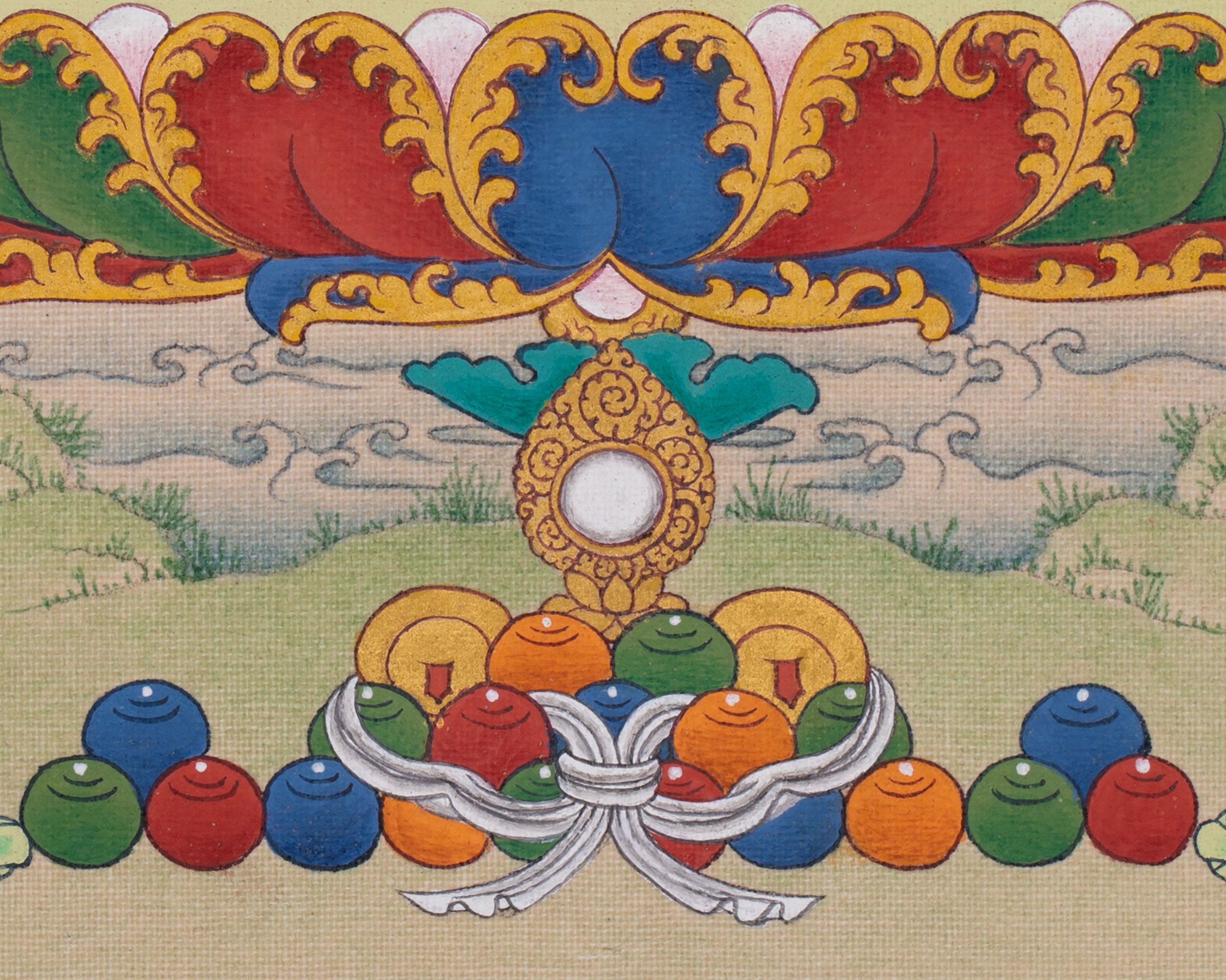 Compact Medicine Buddha Thangka | Buddha of Health and Wellness