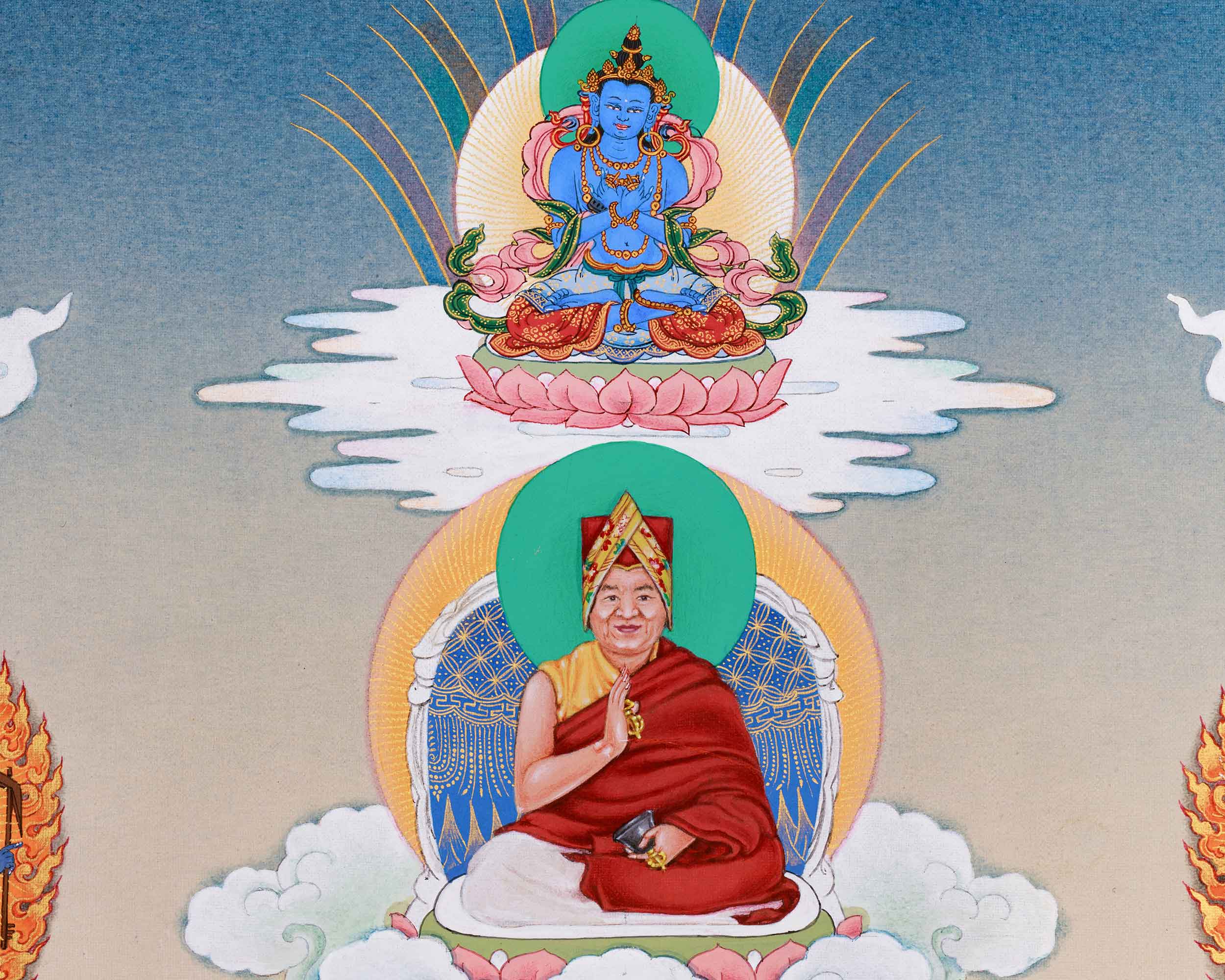 Wrathful Deity Hevajra Thangka Print | Great Compassion and Enlightened Wisdom