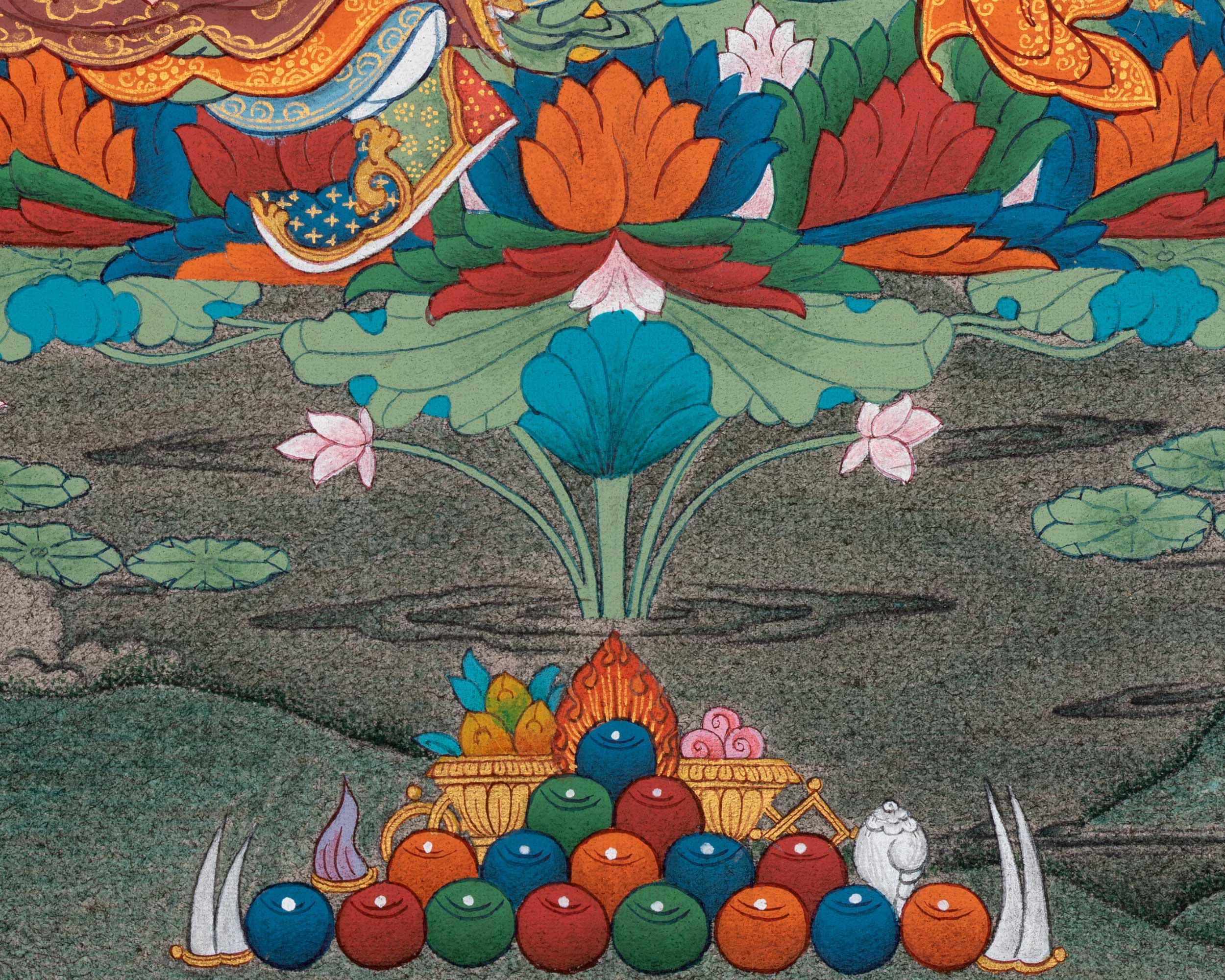 Guru Rinpoche Thangka: 24K Gold Painting