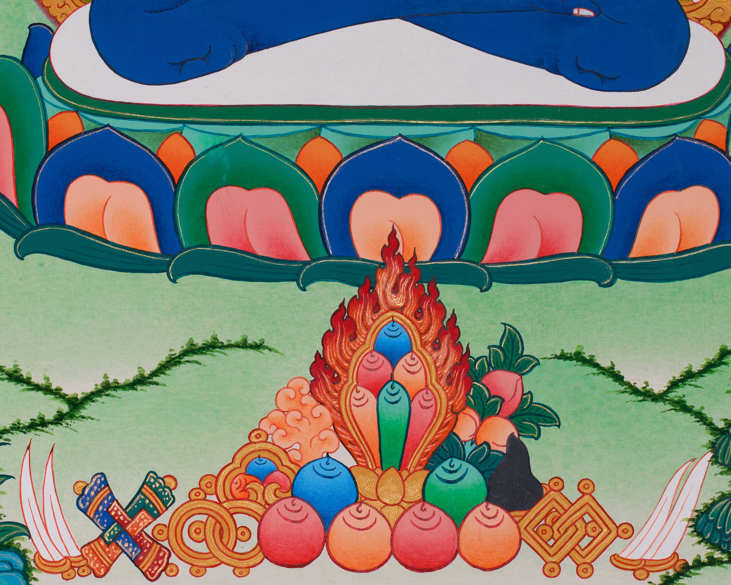 Hand-Painted Primordial Buddha Samantabhadra with Consort | Traditional Artwork