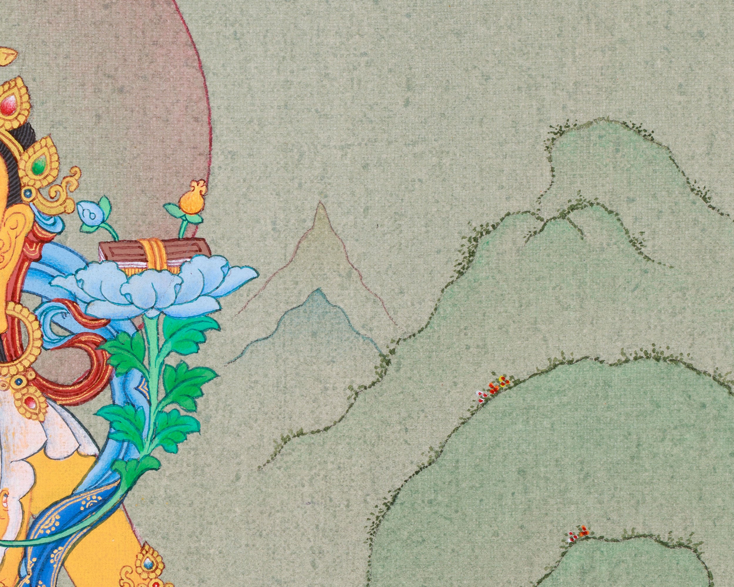 Manjushri Bodhisattva | Small Thangka of Wisdom