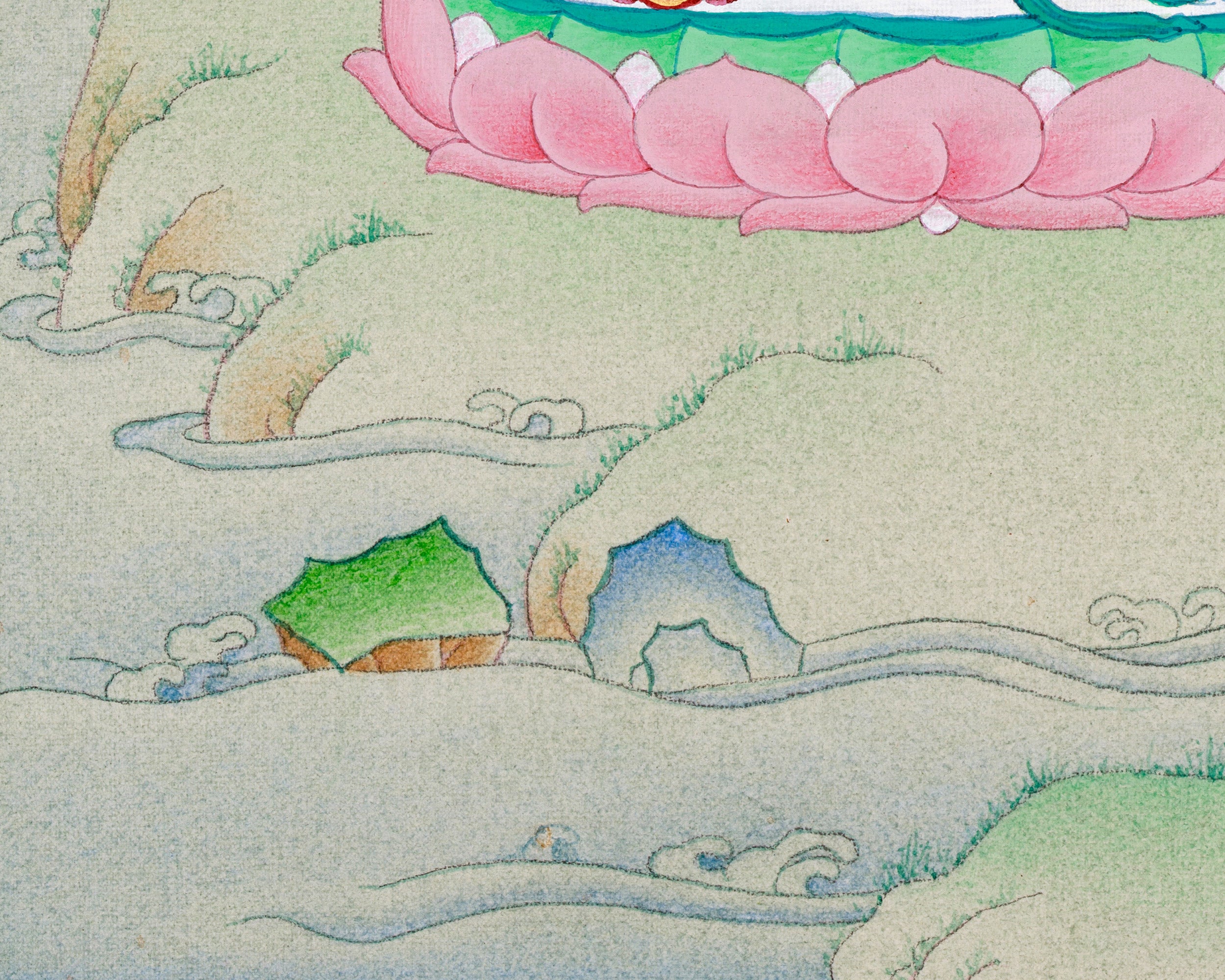 Dorje Sempa Art - Small Hand-Painted Vajrasattva Thangka