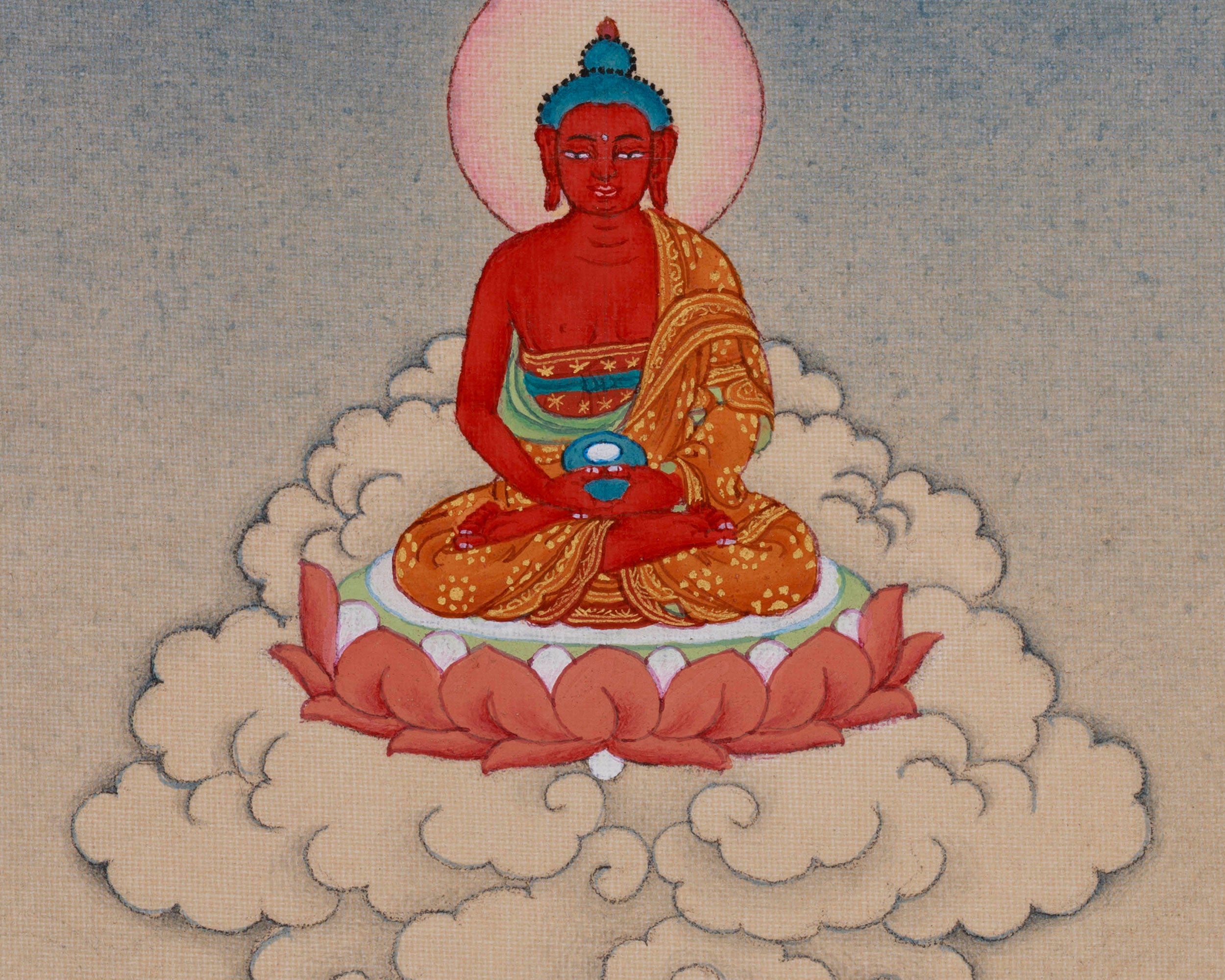 Elegant Tibetan Vajrasattva Thangka | Spiritual Cleansing with 24K Gold Accents