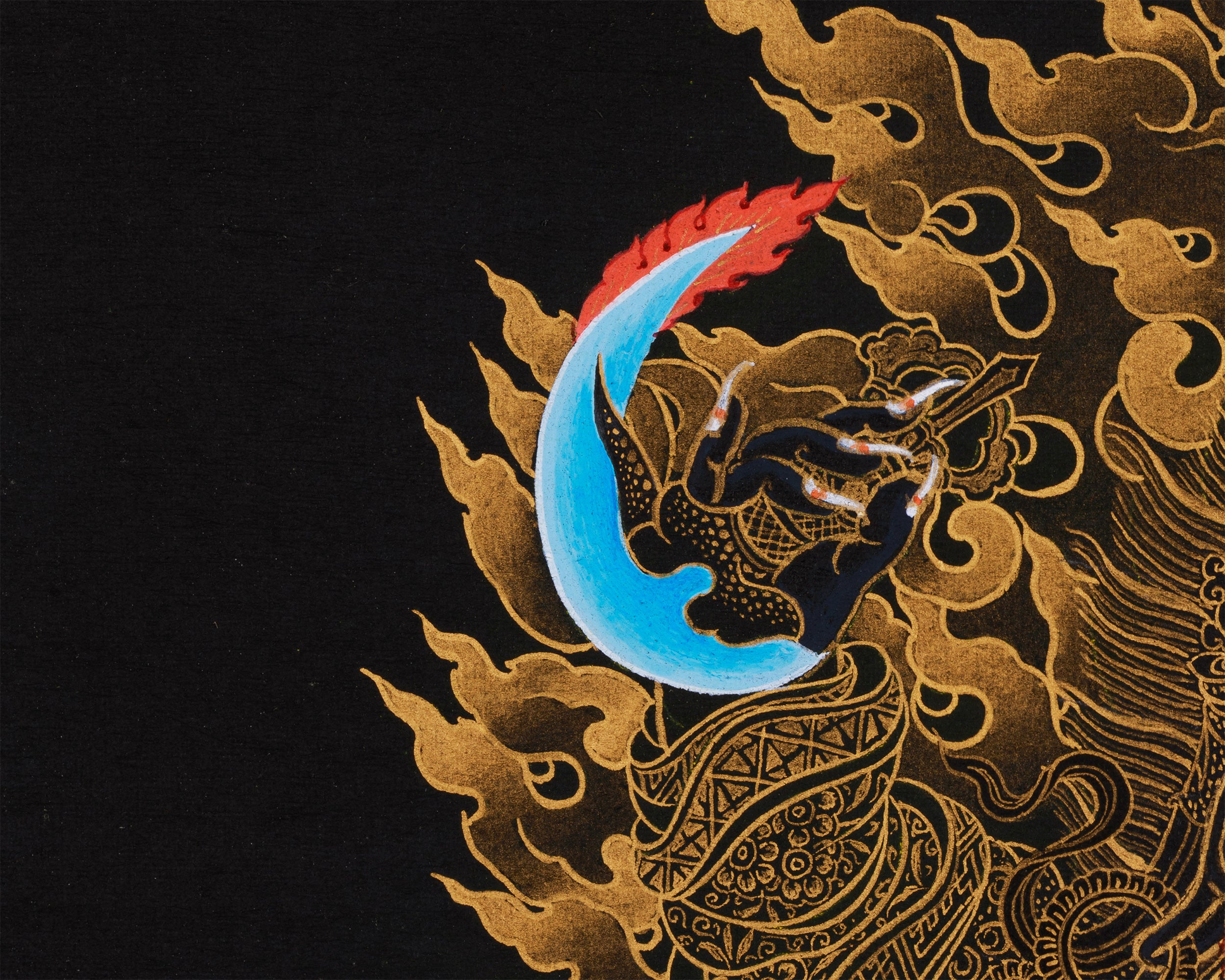 Fierce Mahakala Bernagchen | Tibetan Thangka of Wrathful Protector Deity