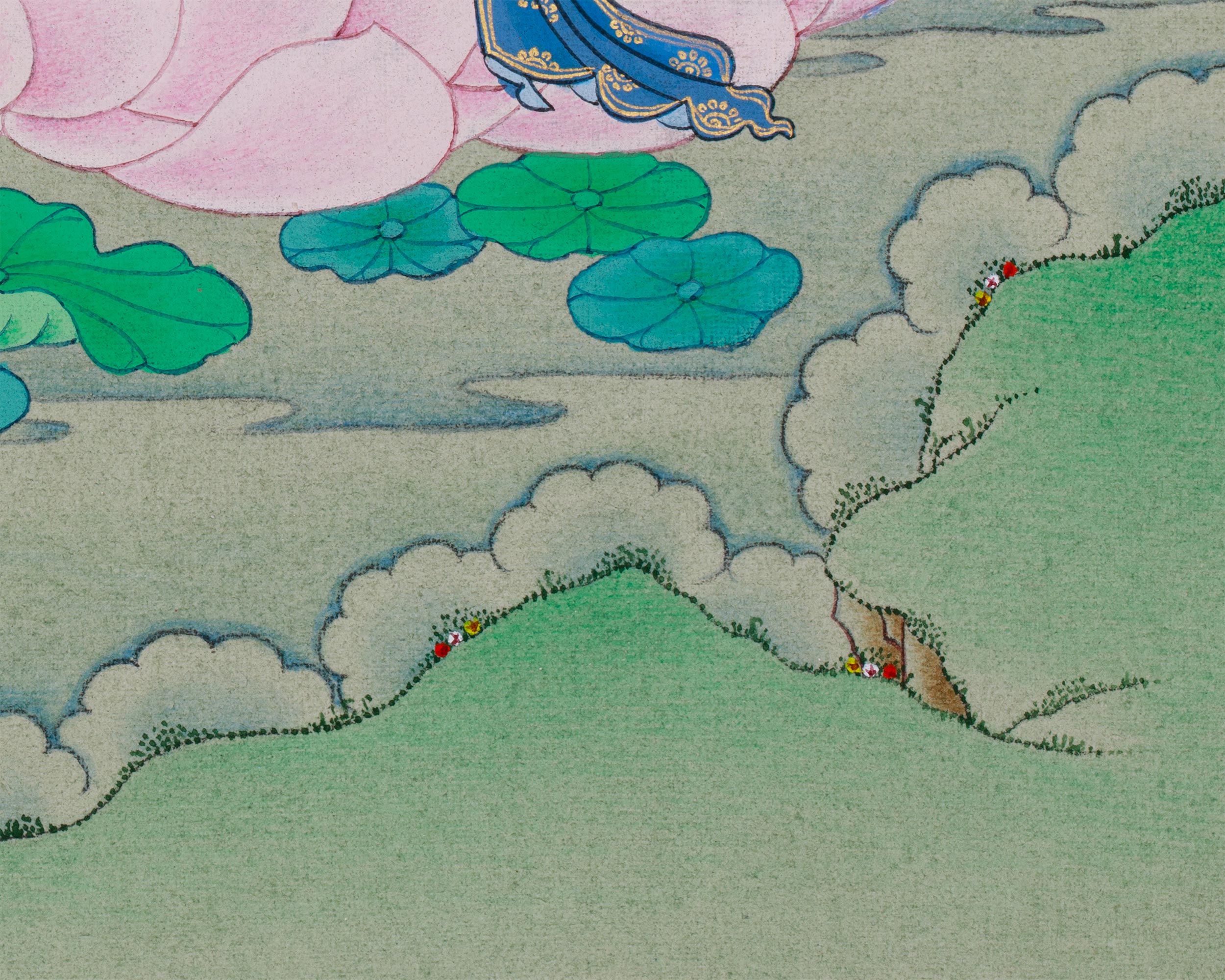 Manjushri, Wisdom Bodhisattva Thangka | Knowledge Deity