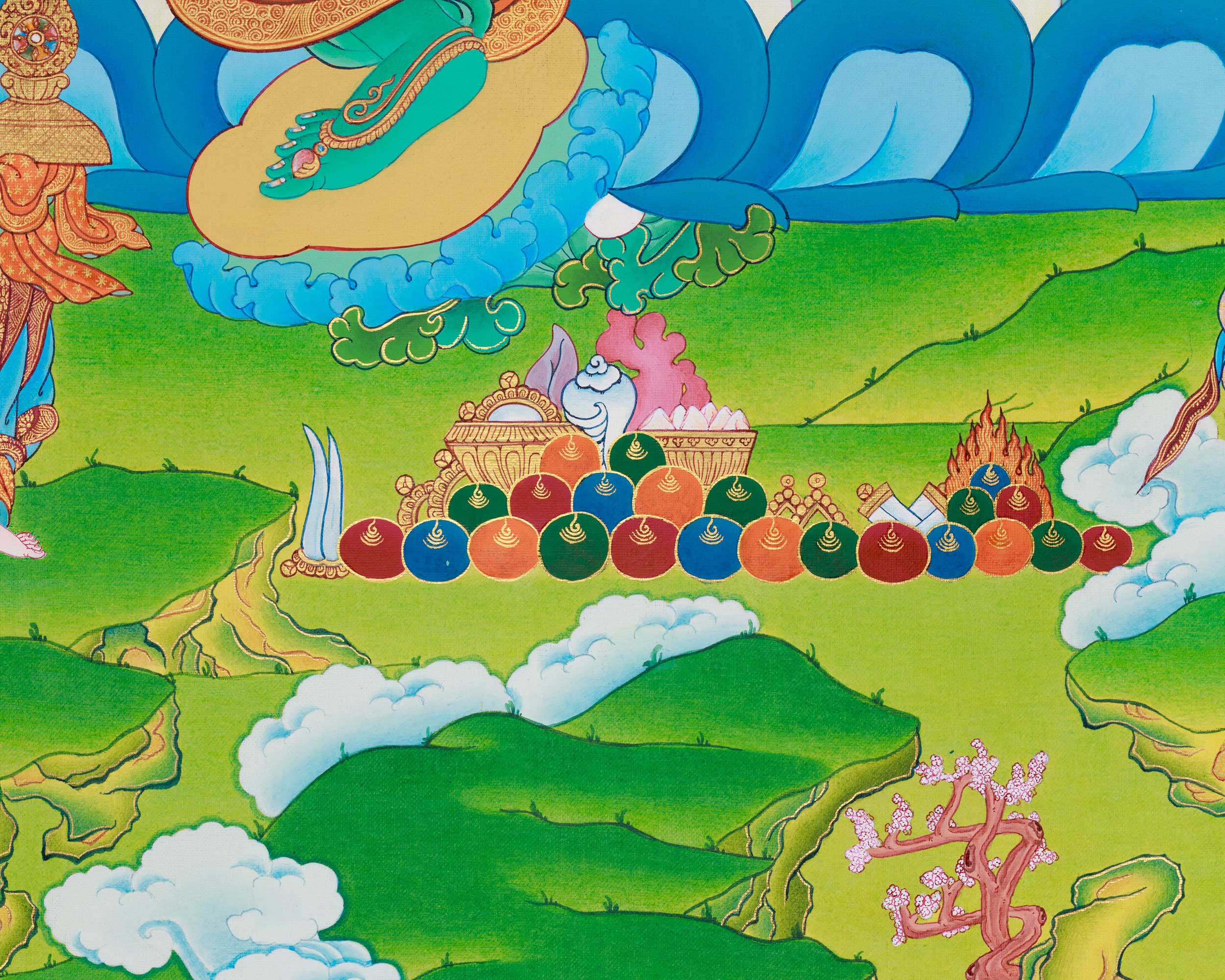 Green Tara Deity Thangka | Sacred Tibetan Art for Daily Practice