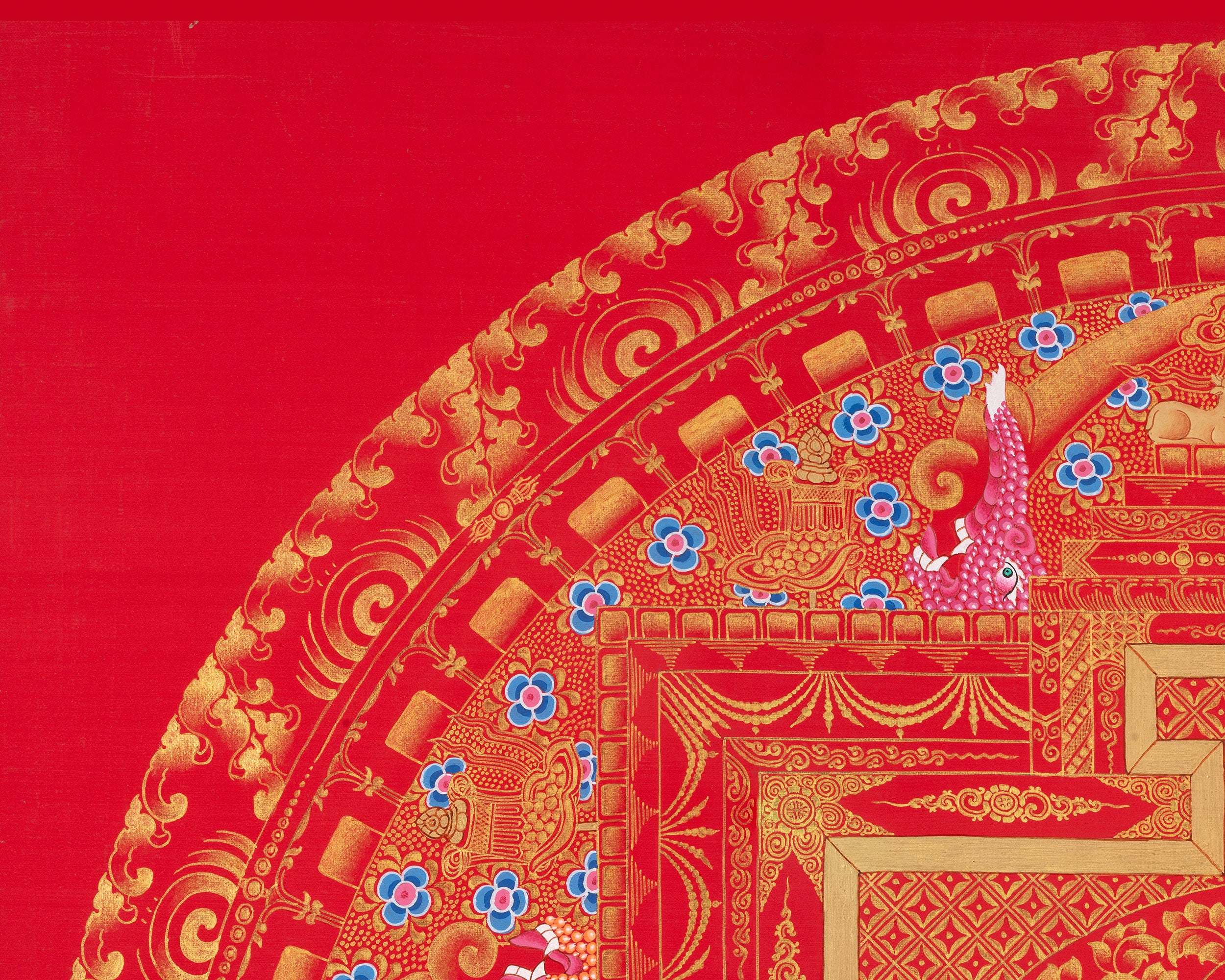 Goddess Green Tara Mandala Thangka | Healing Mandala Thangka | Perfect For Wall Decoration |
