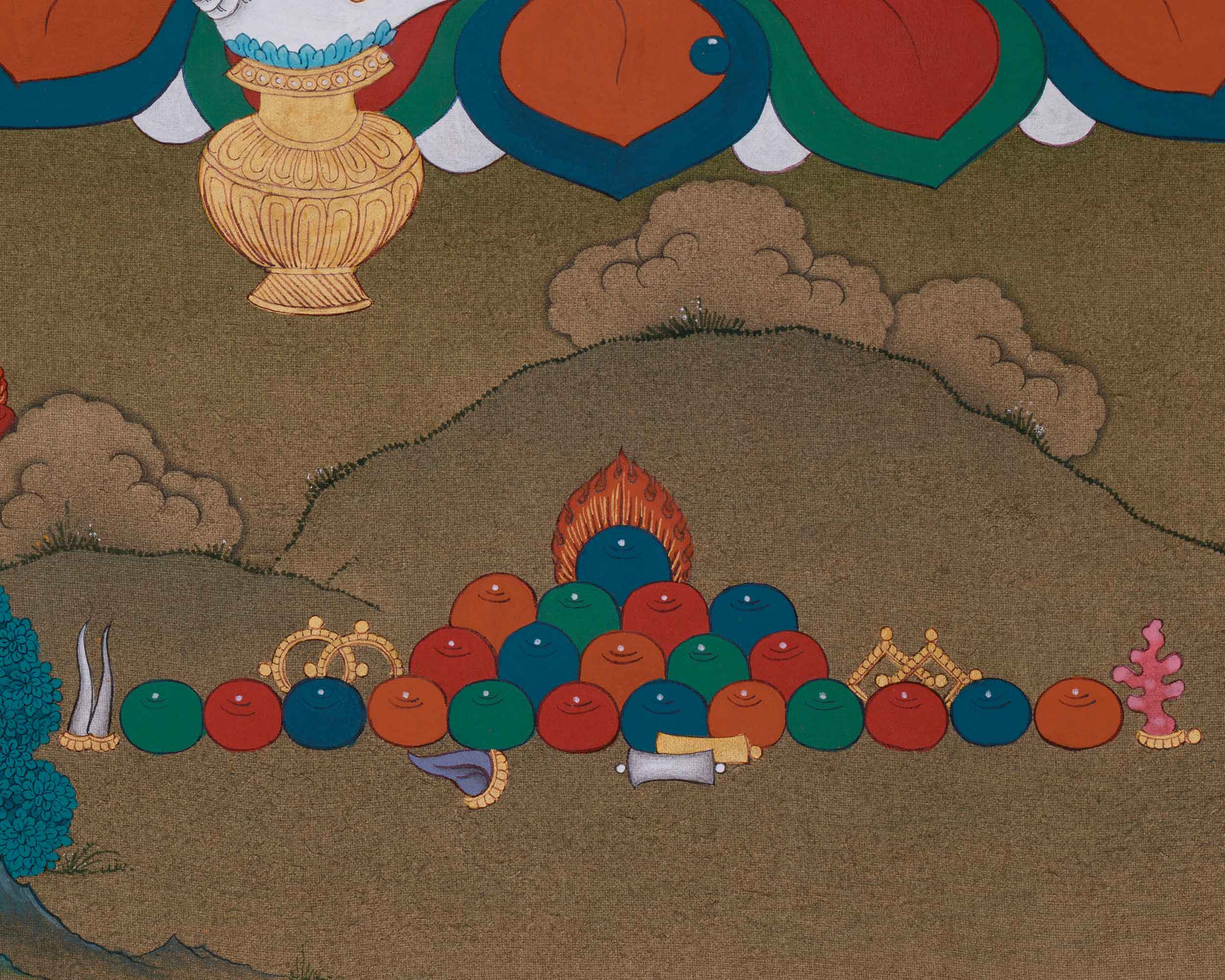 Tibetan Wealth Buddha, Dzambhala Thangka | Buddha of Abundance and Good Fortune