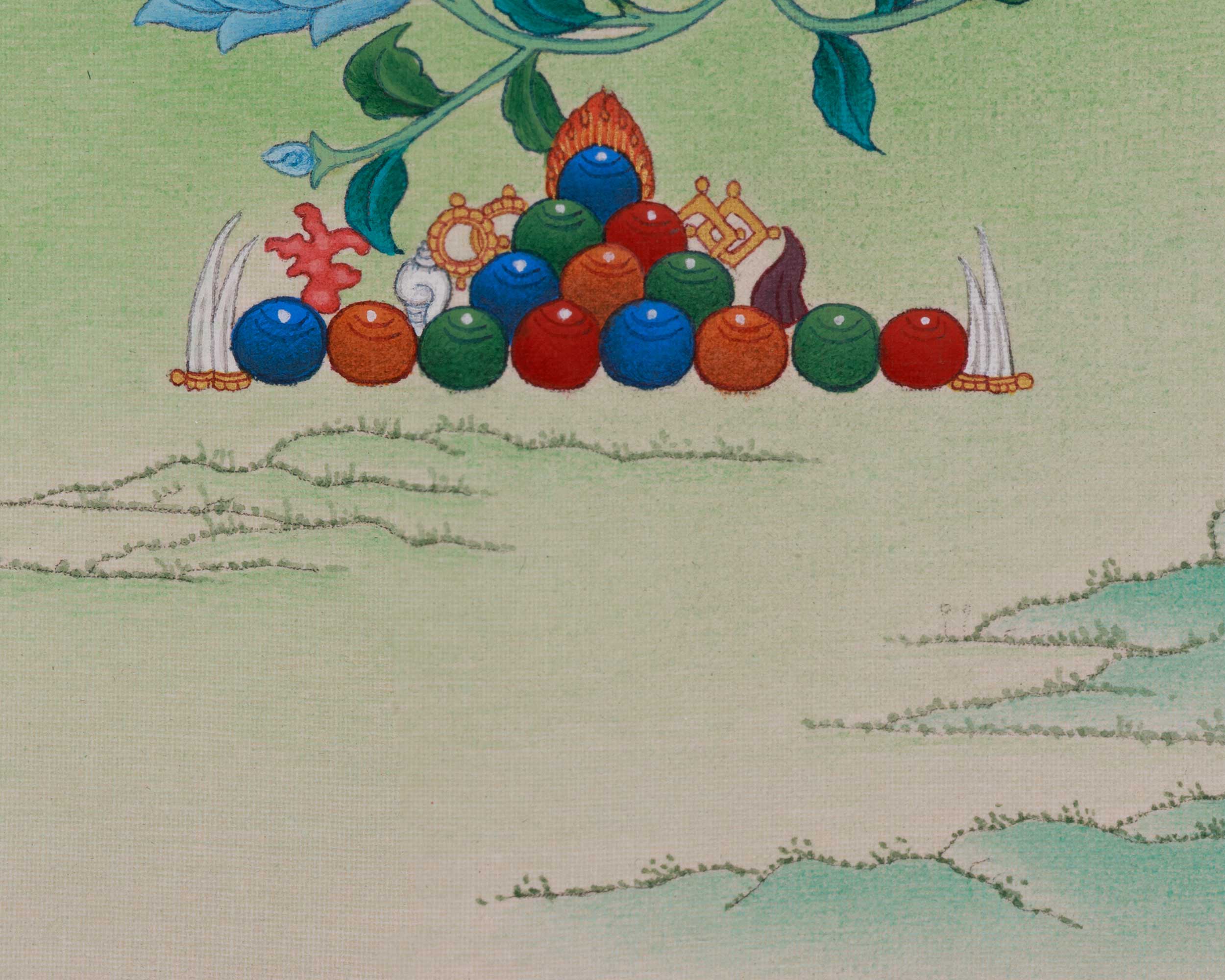 Shayma Tara Tibetan Thangka | Divine Goddess Green Tara Artwork