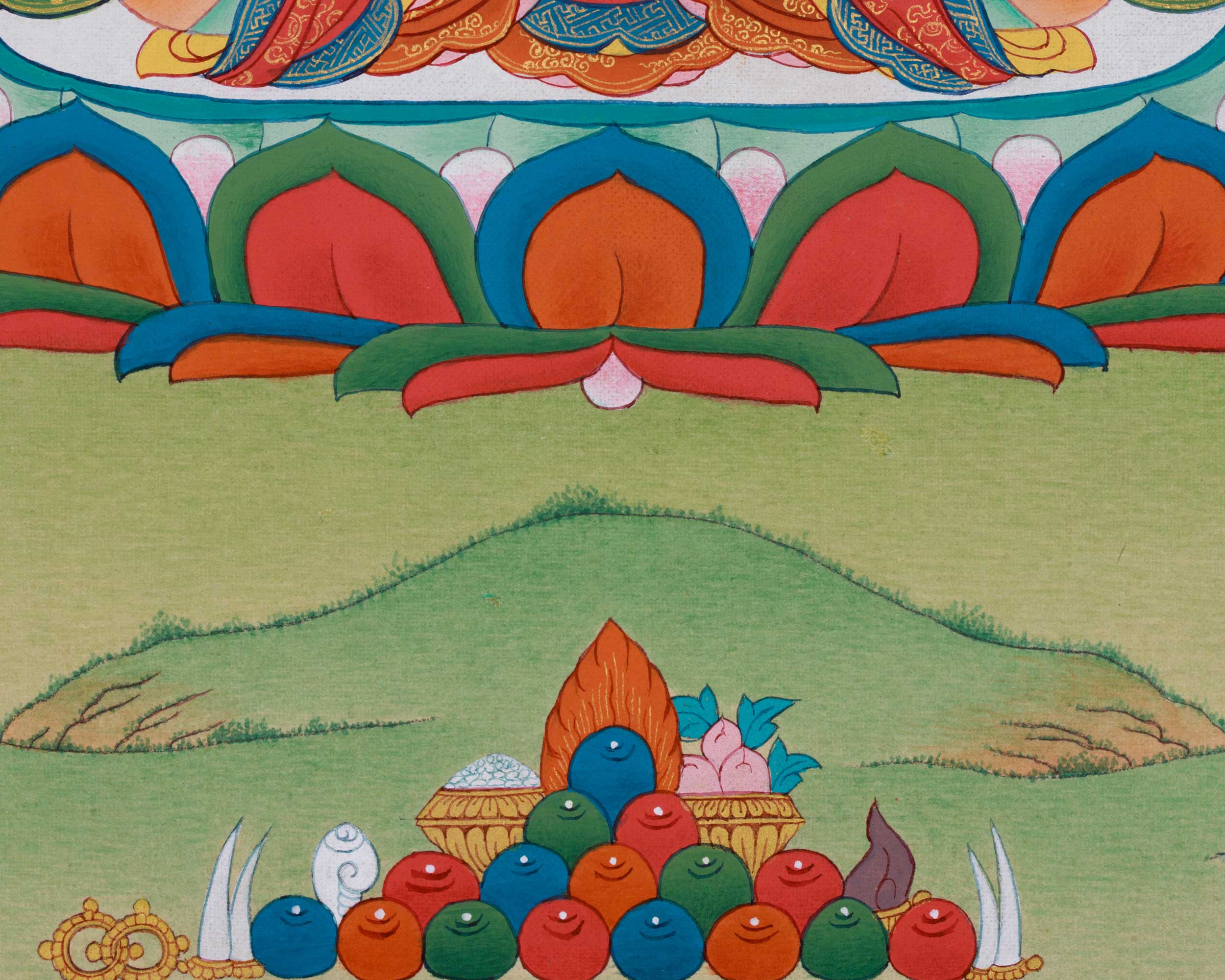 Small Chenresig Thangka in 24K Gold