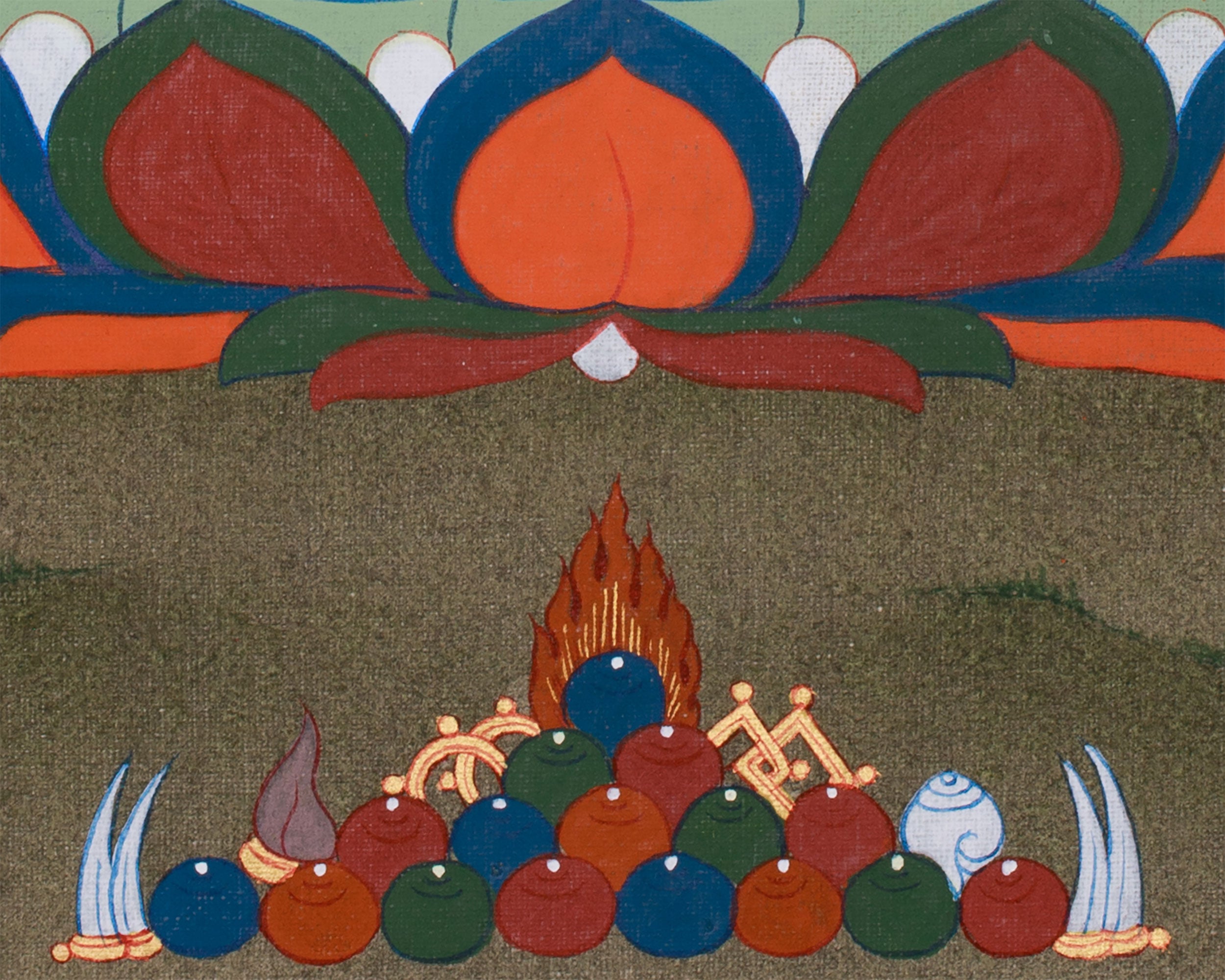 Meditating Buddha Shakyamuni | Thangka Painting of the Enlightened One With Brocade