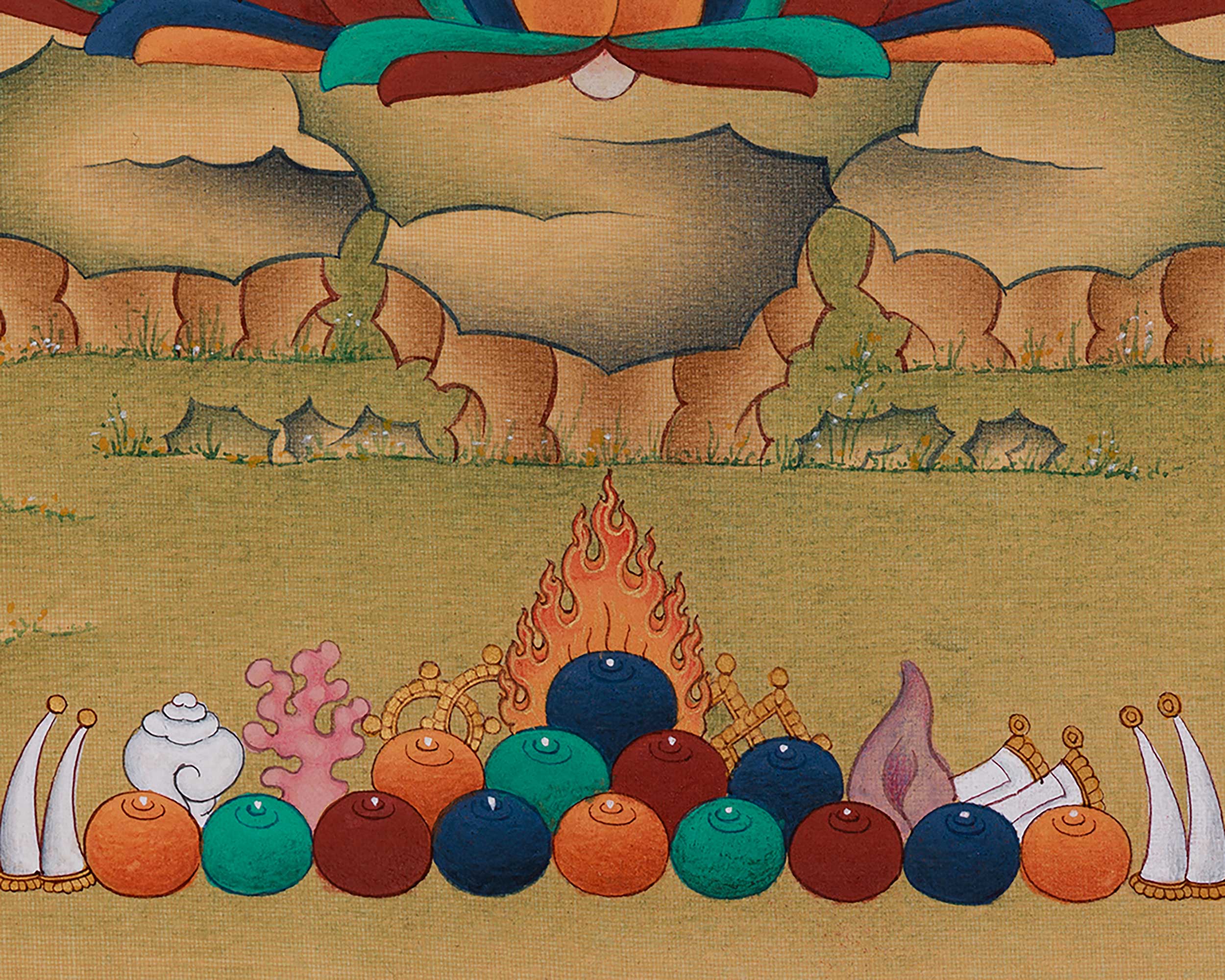 Tibetan Medicine Buddha Thangka | Buddha of Healing and Protection | LHASA Stone Hues