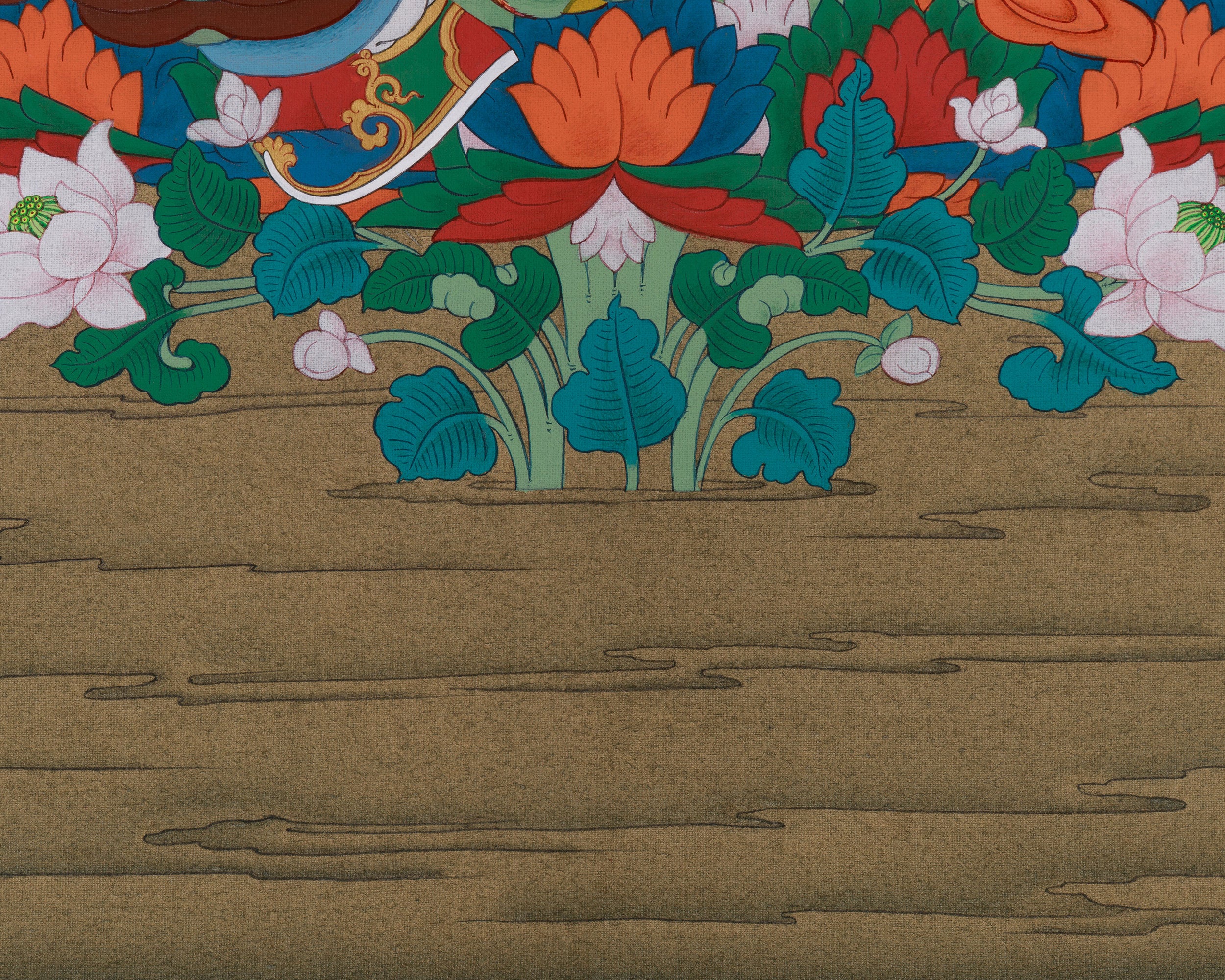 The Lotus Born Padmasambhava Thangka | Buddha of Wisdom and Compassion